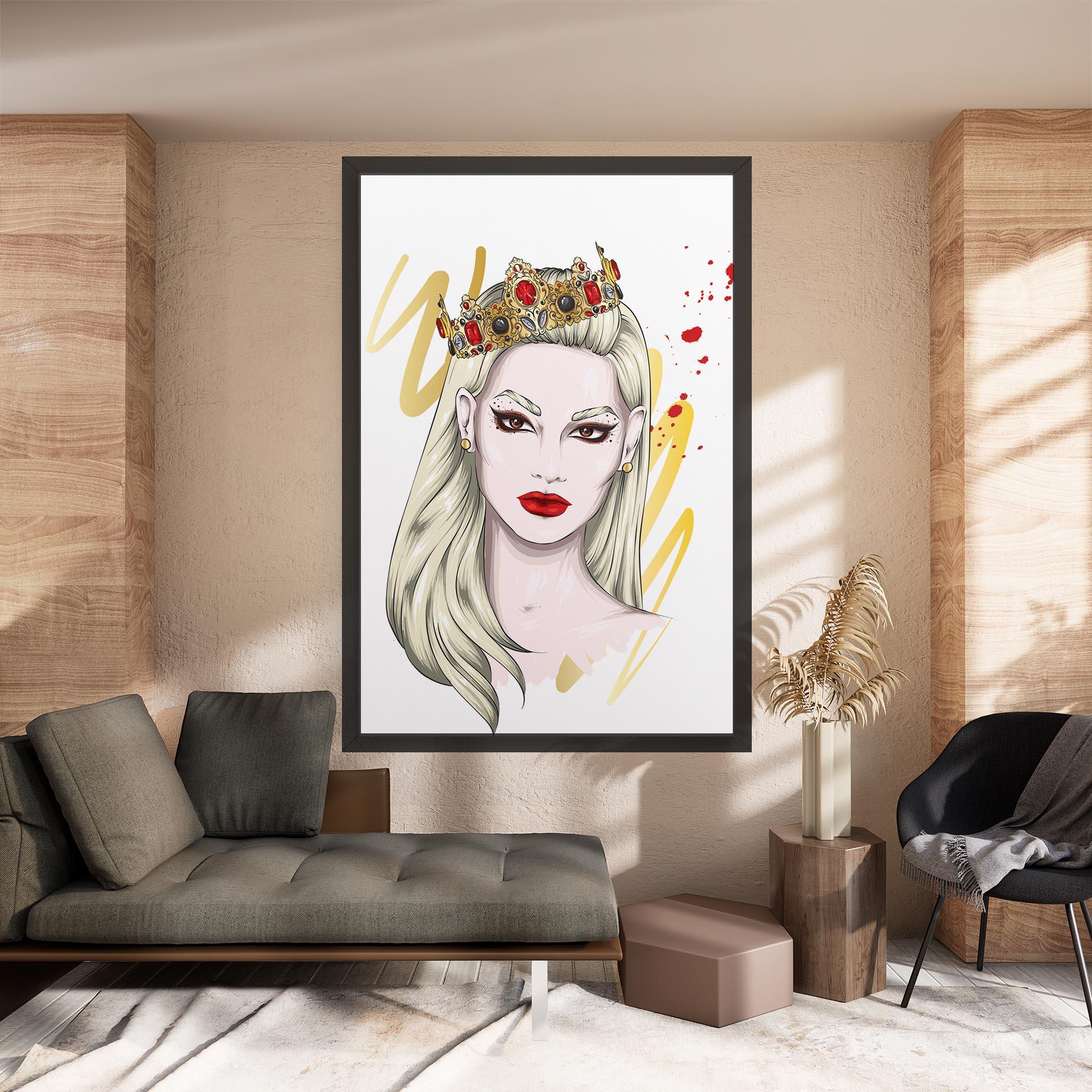 Leinwandbild Gold Crown Woman mockup 8