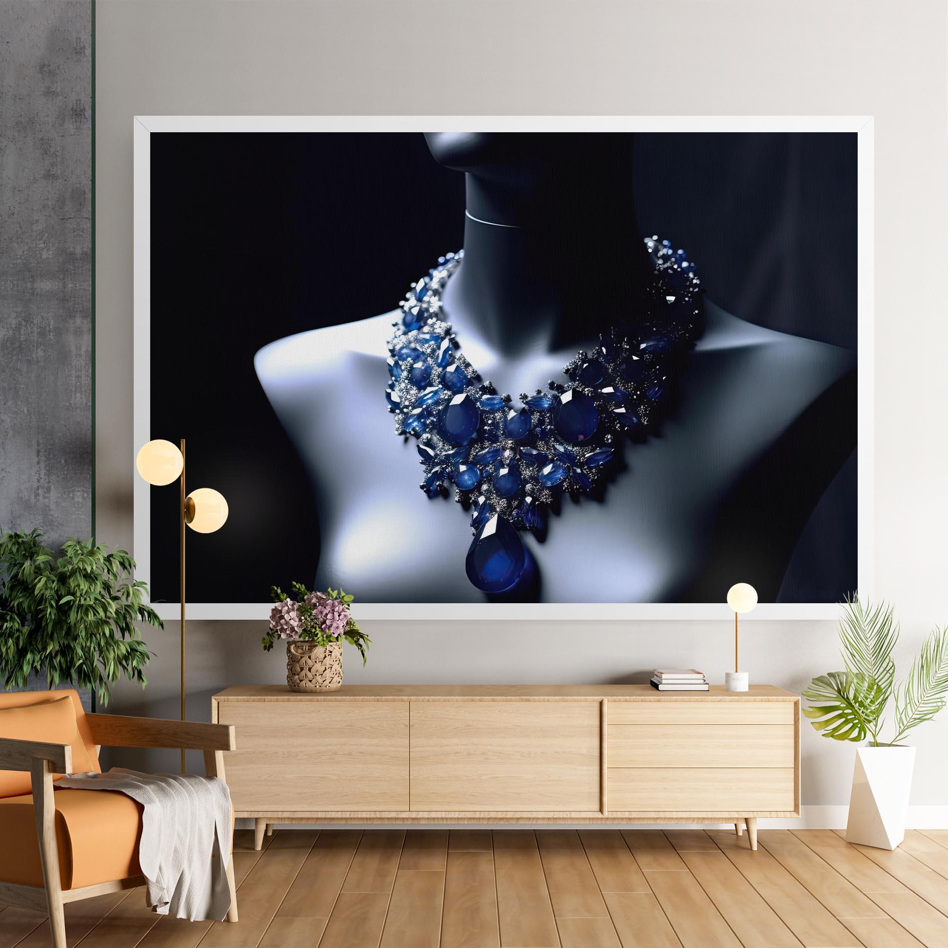 Leinwandbild Blue Diamonds Necklace mockup 9