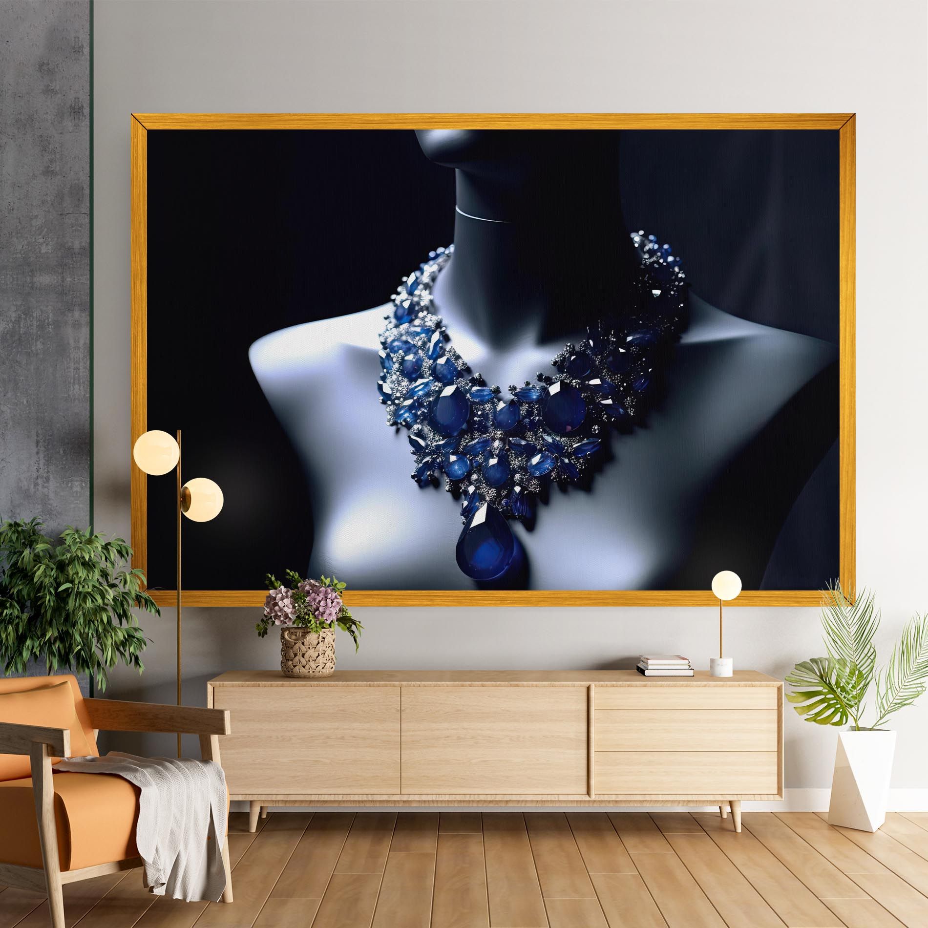 Blue Diamonds Necklace mockup 9