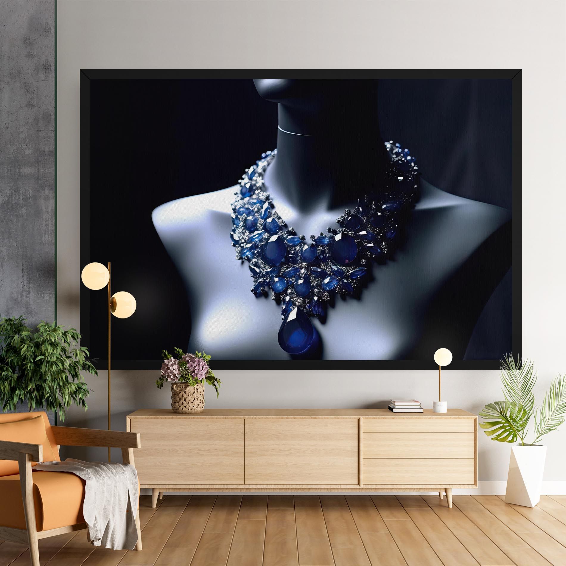 Blue Diamonds Necklace mockup 9