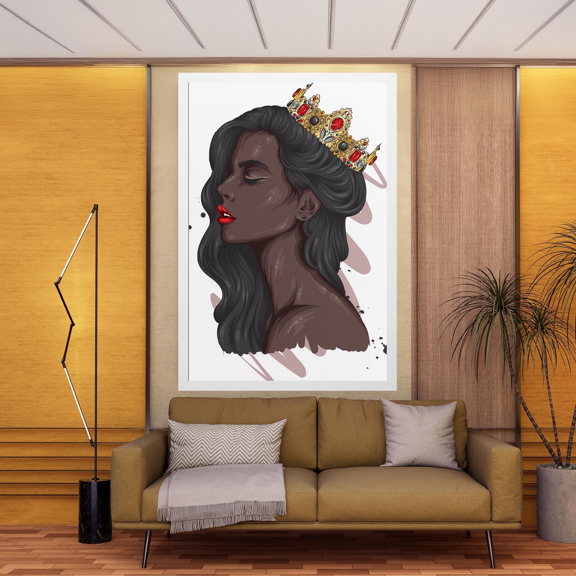 Leinwandbild Black Woman With Crown mockup 9