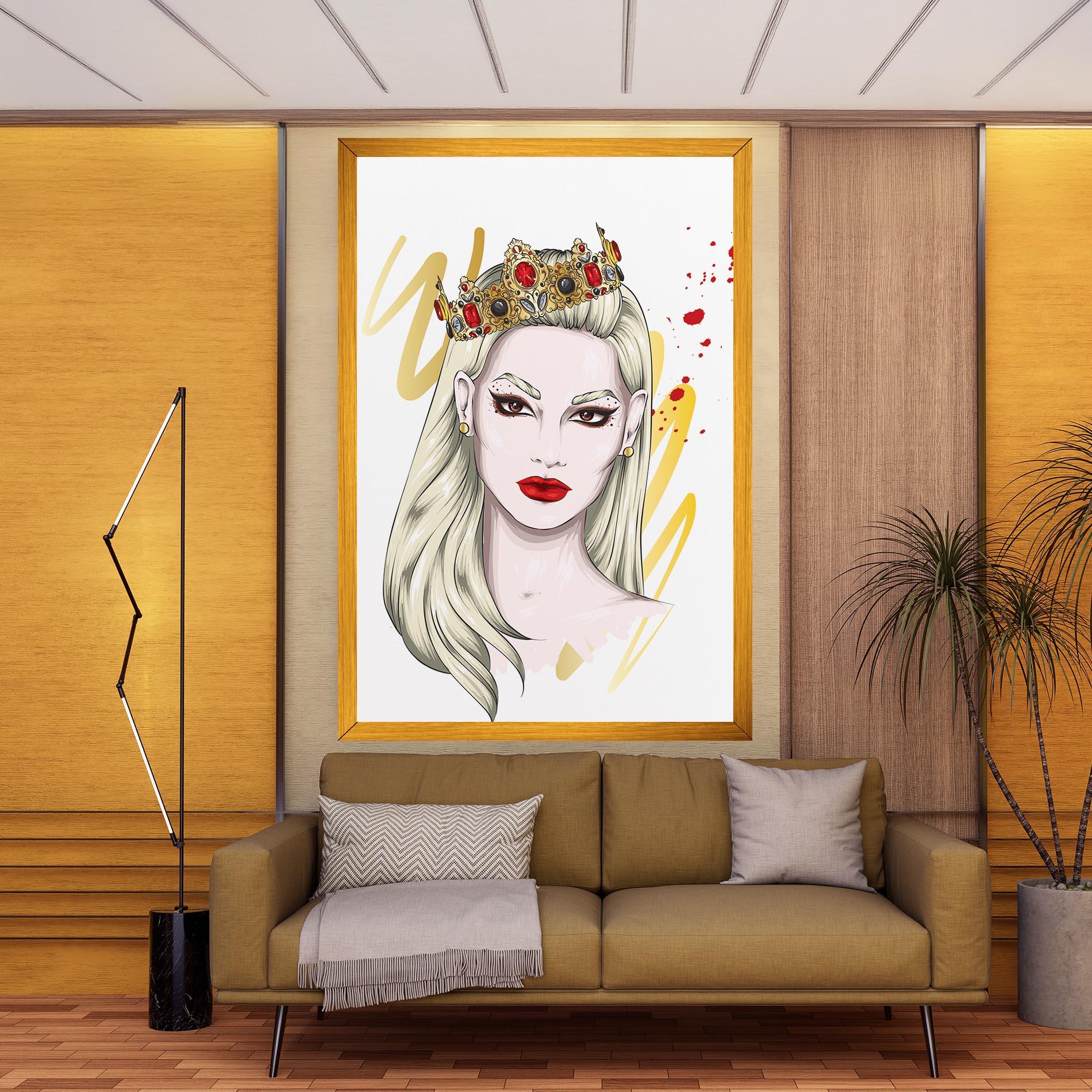 Leinwandbild Gold Crown Woman mockup 9