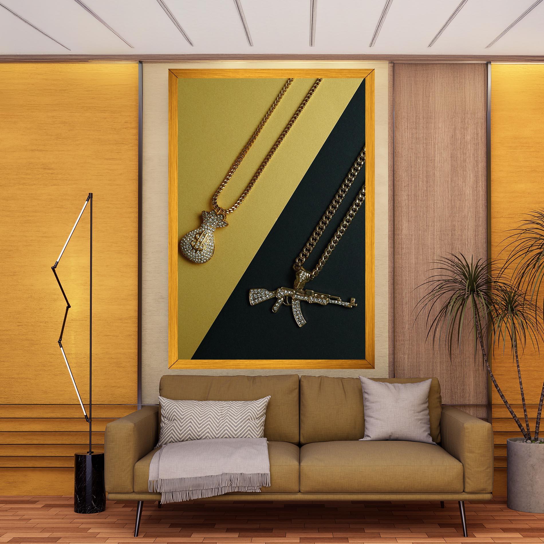 Leinwandbild Gun Neckace mockup 9