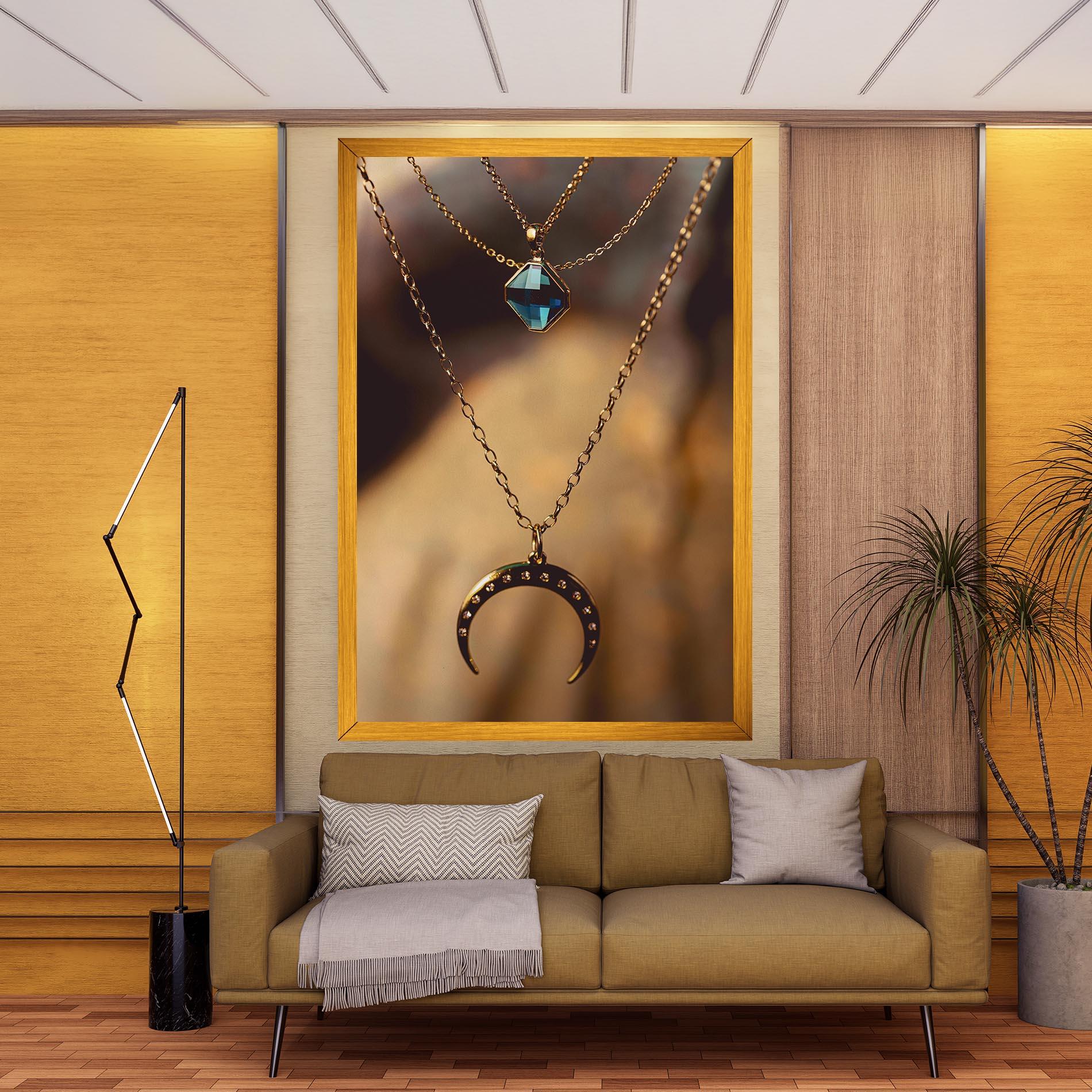 Leinwandbild Moon Blue Necklace mockup 9