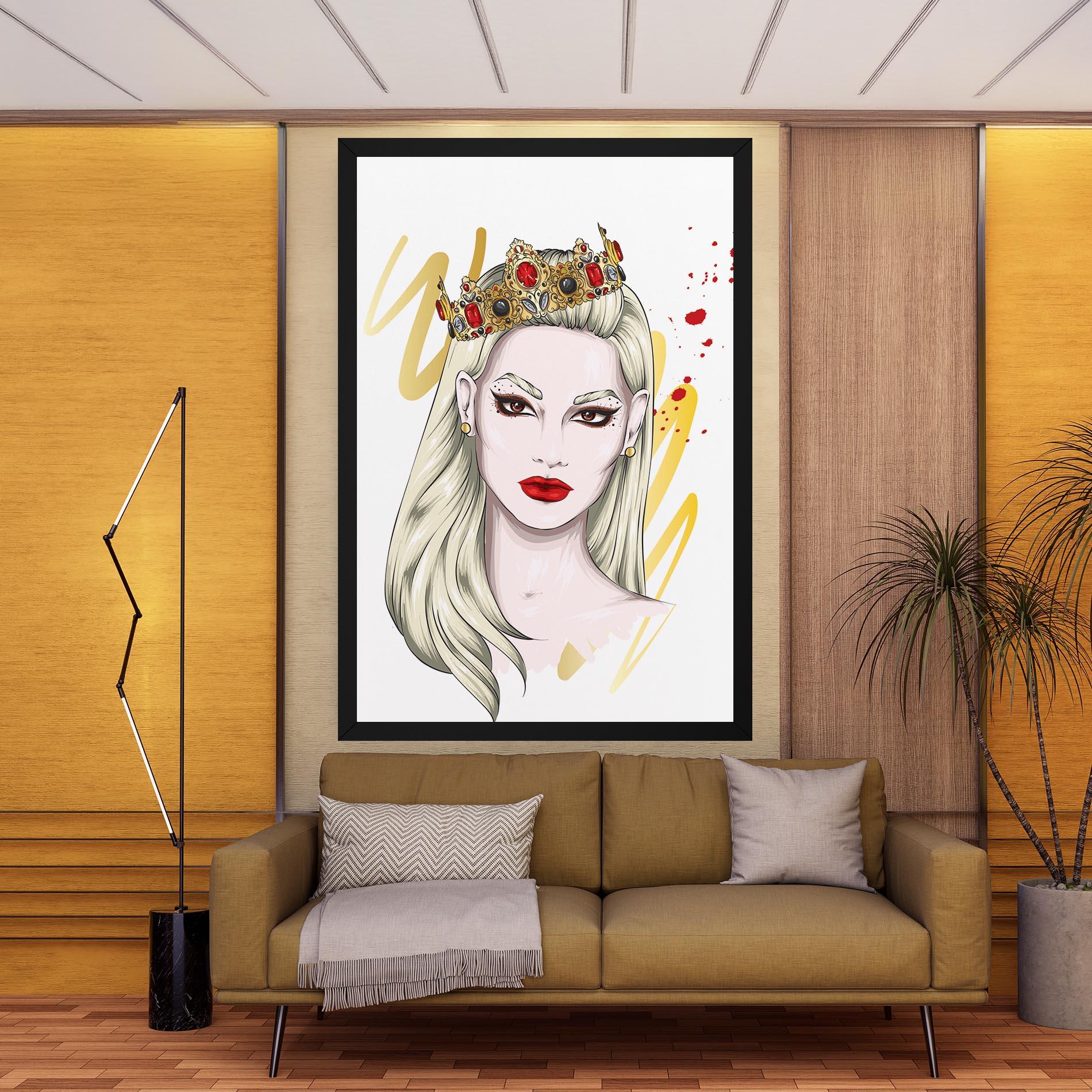 Leinwandbild Gold Crown Woman mockup 9