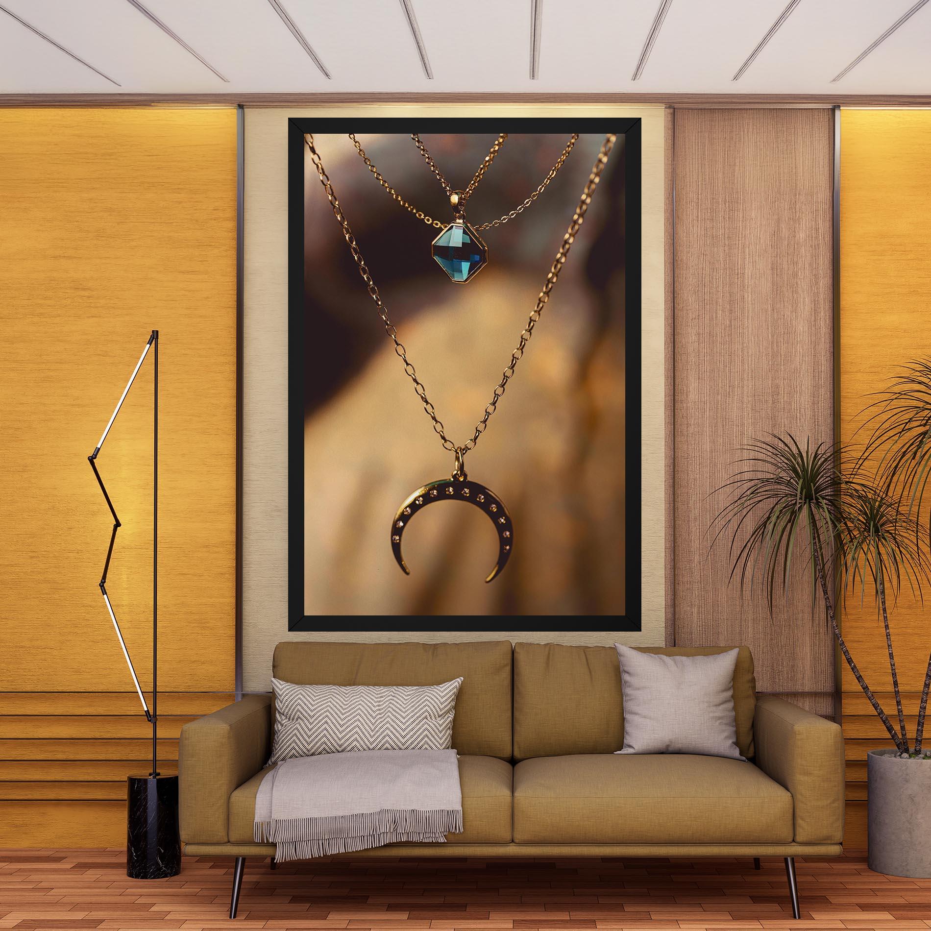 Leinwandbild Moon Blue Necklace mockup 9