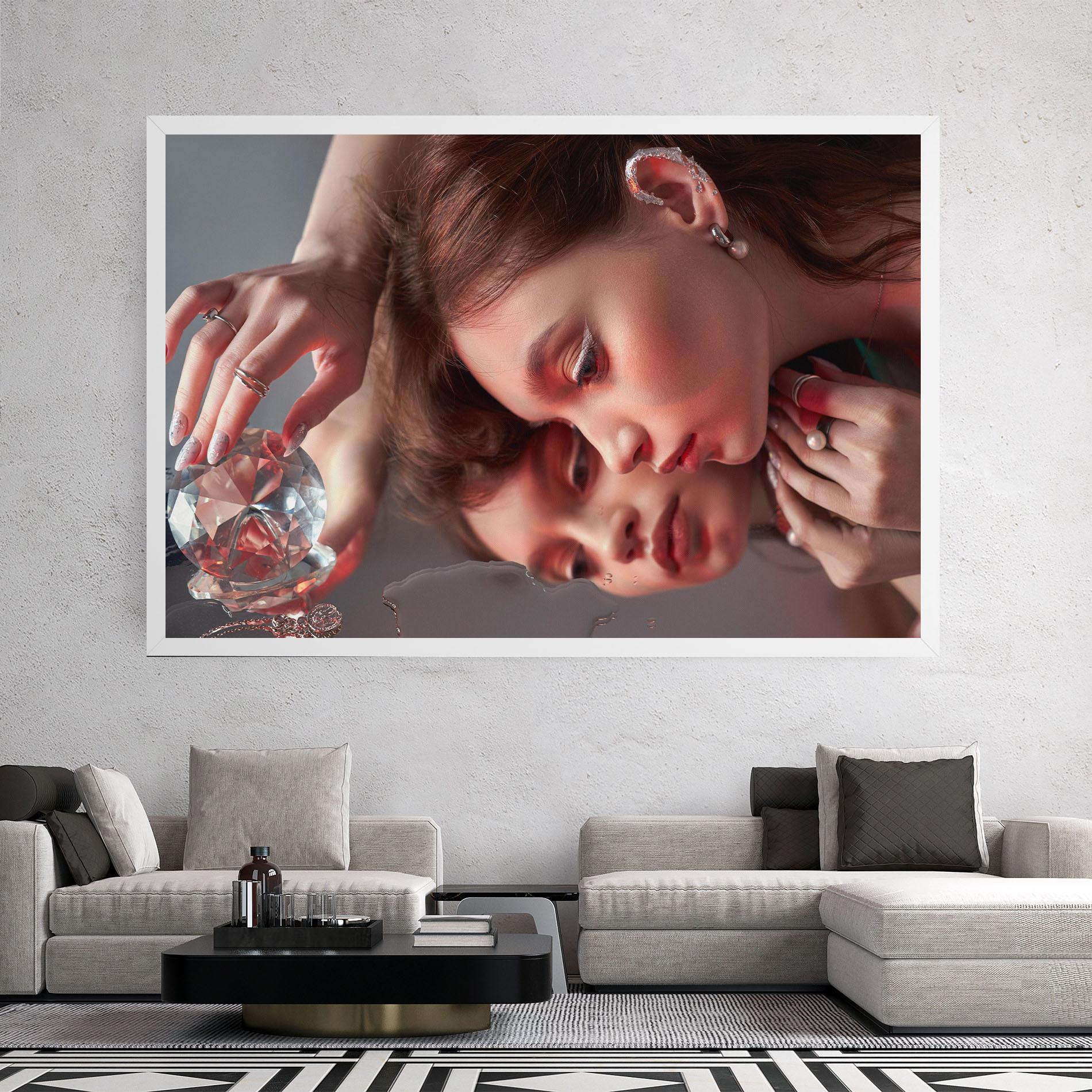 Leinwandbild Big Diamond Hand mockup 2