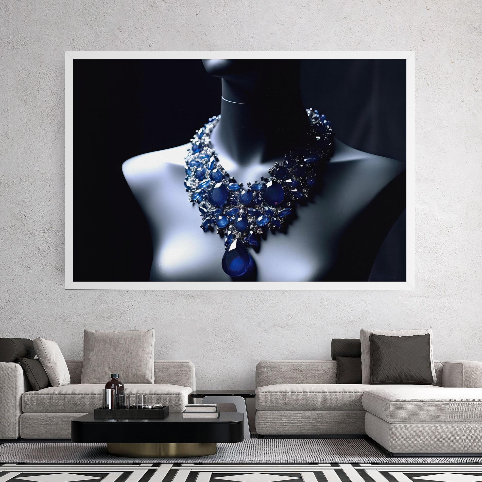Leinwandbild Blue Diamonds Necklace mockup 2
