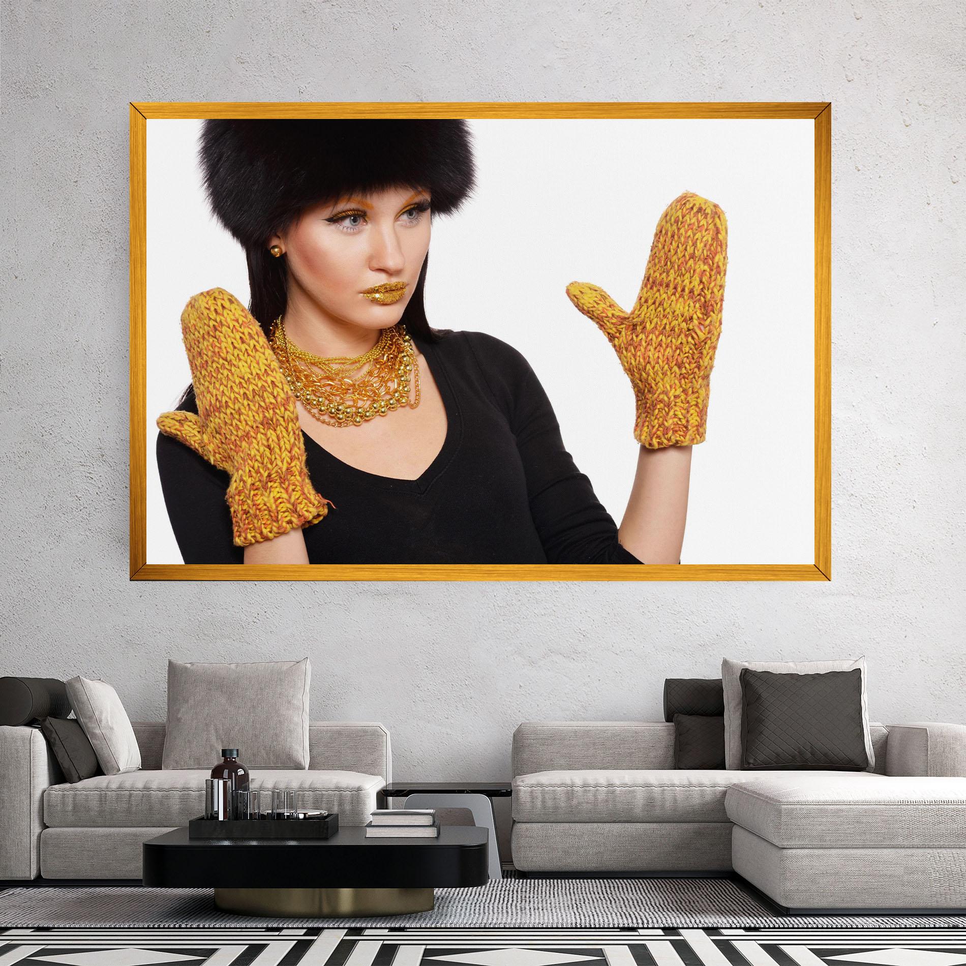 Leinwandbild Gold Accessories mockup 2