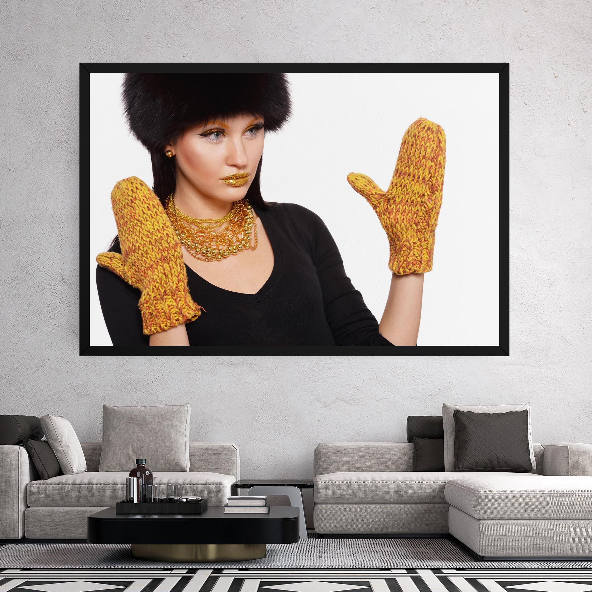 Leinwandbild Gold Accessories mockup 2