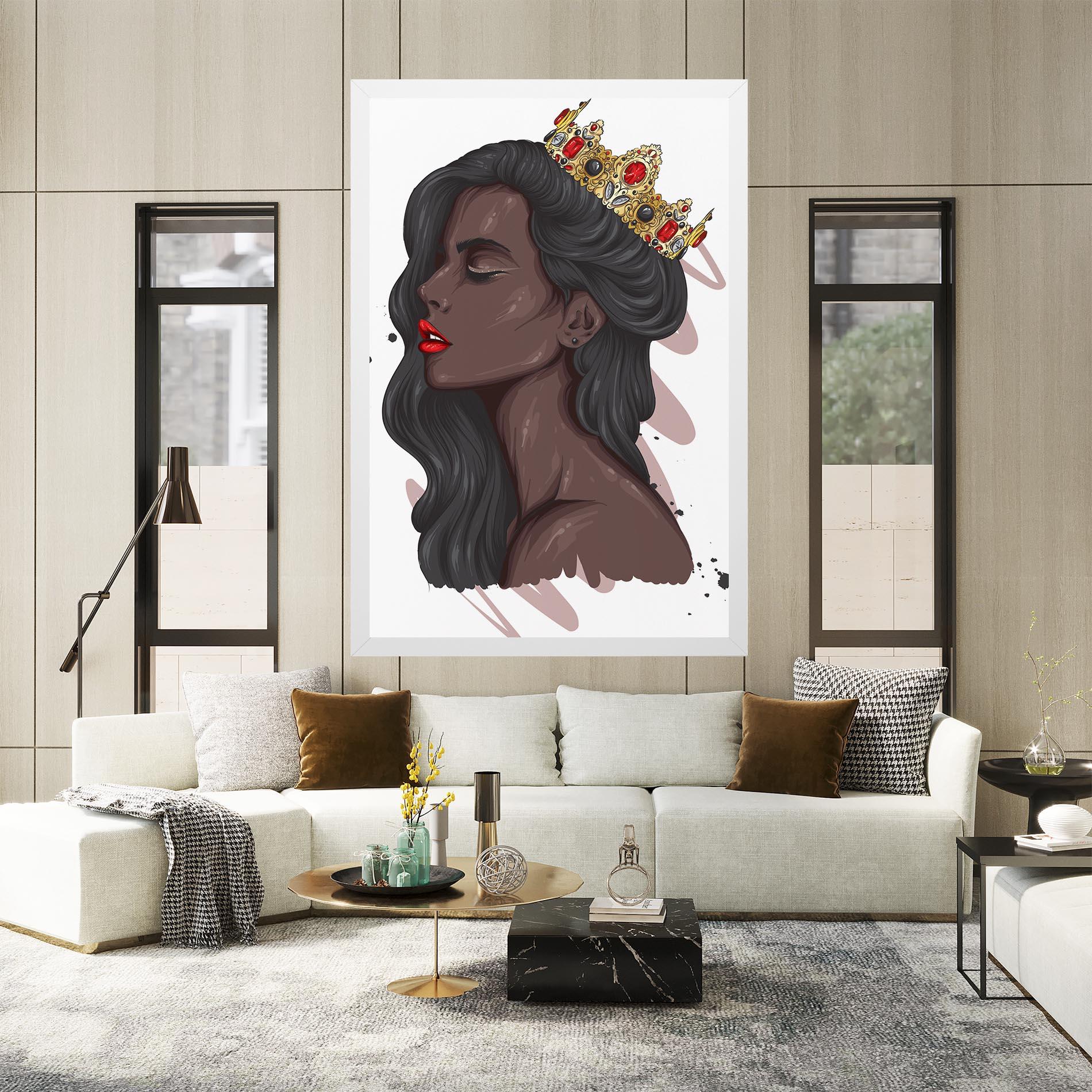 Leinwandbild Black Woman With Crown mockup 2