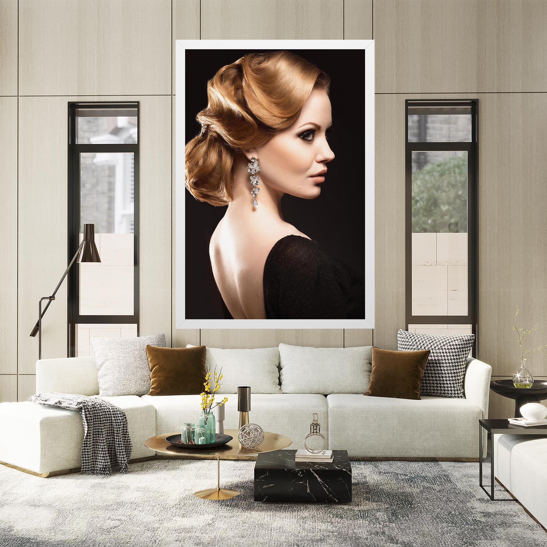 Leinwandbild Elegant Earrings mockup 2