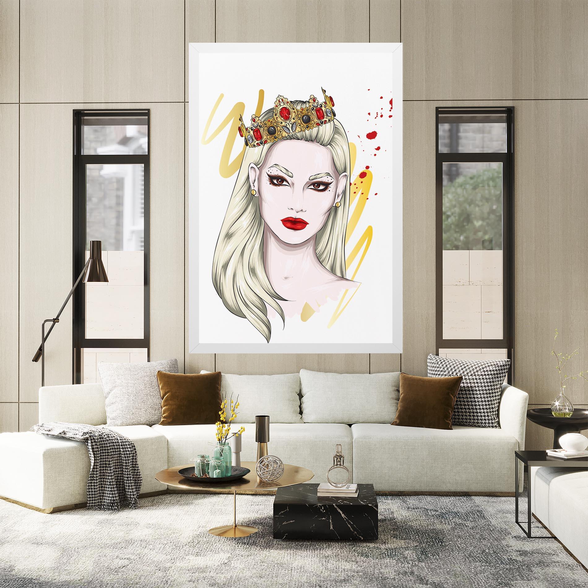 Leinwandbild Gold Crown Woman mockup 2