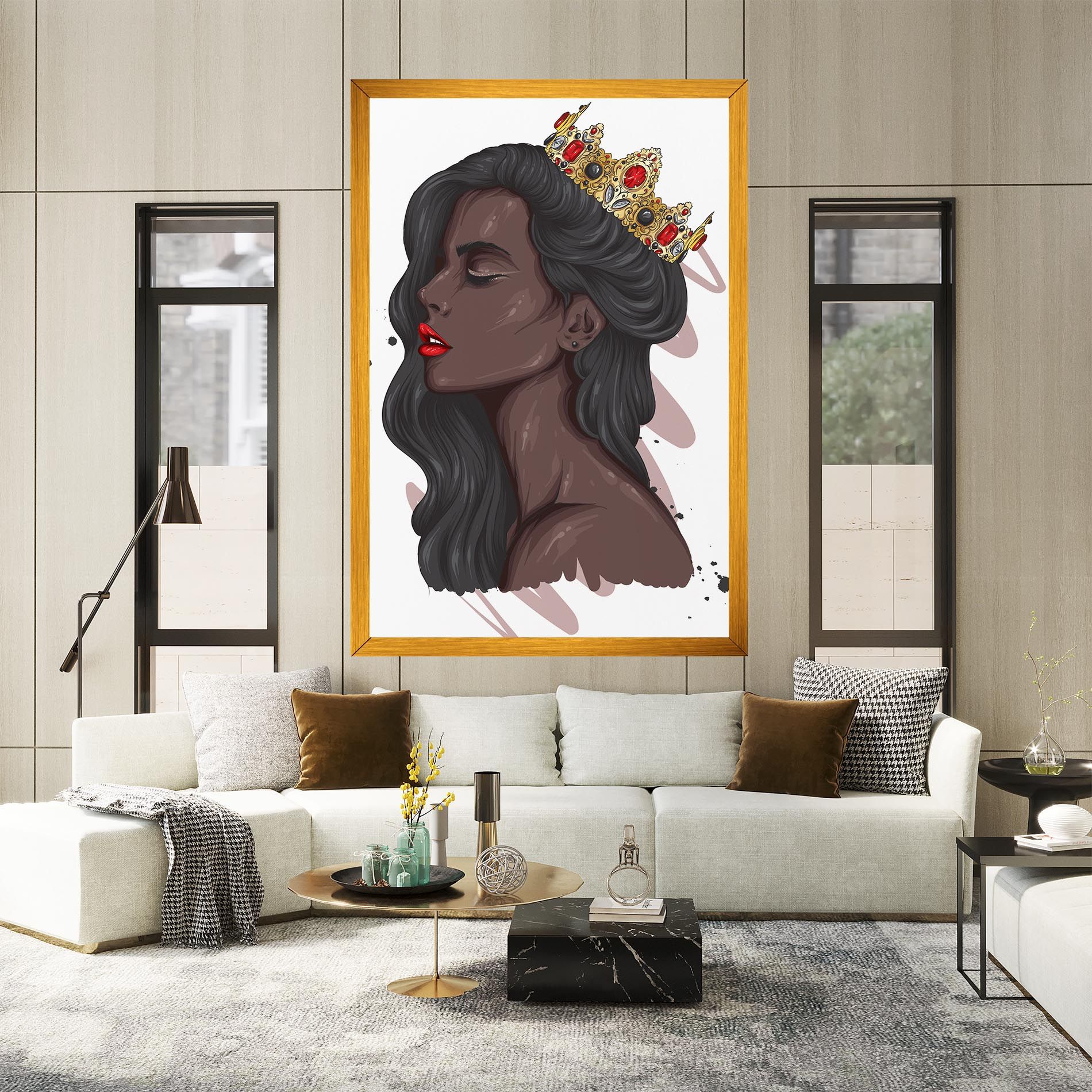 Black Woman With Crown mockup 2