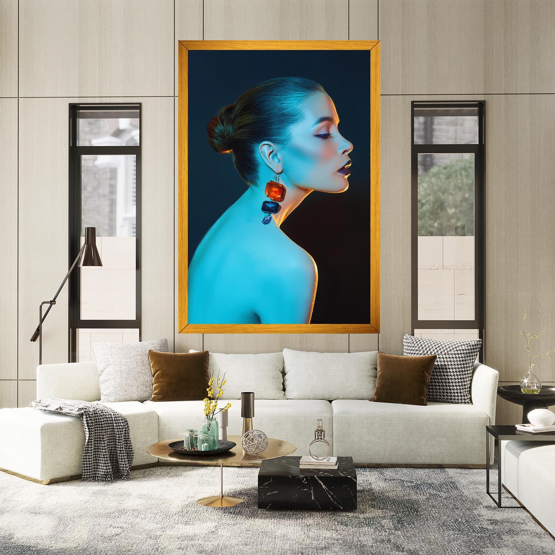 Blue Light Earring mockup 2