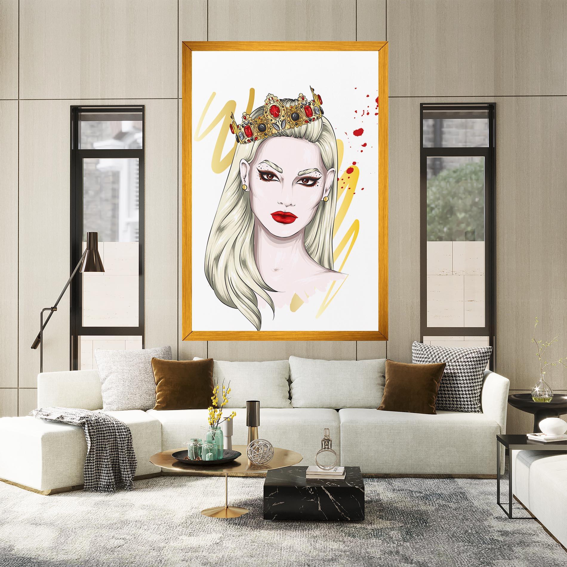 Leinwandbild Gold Crown Woman mockup 2