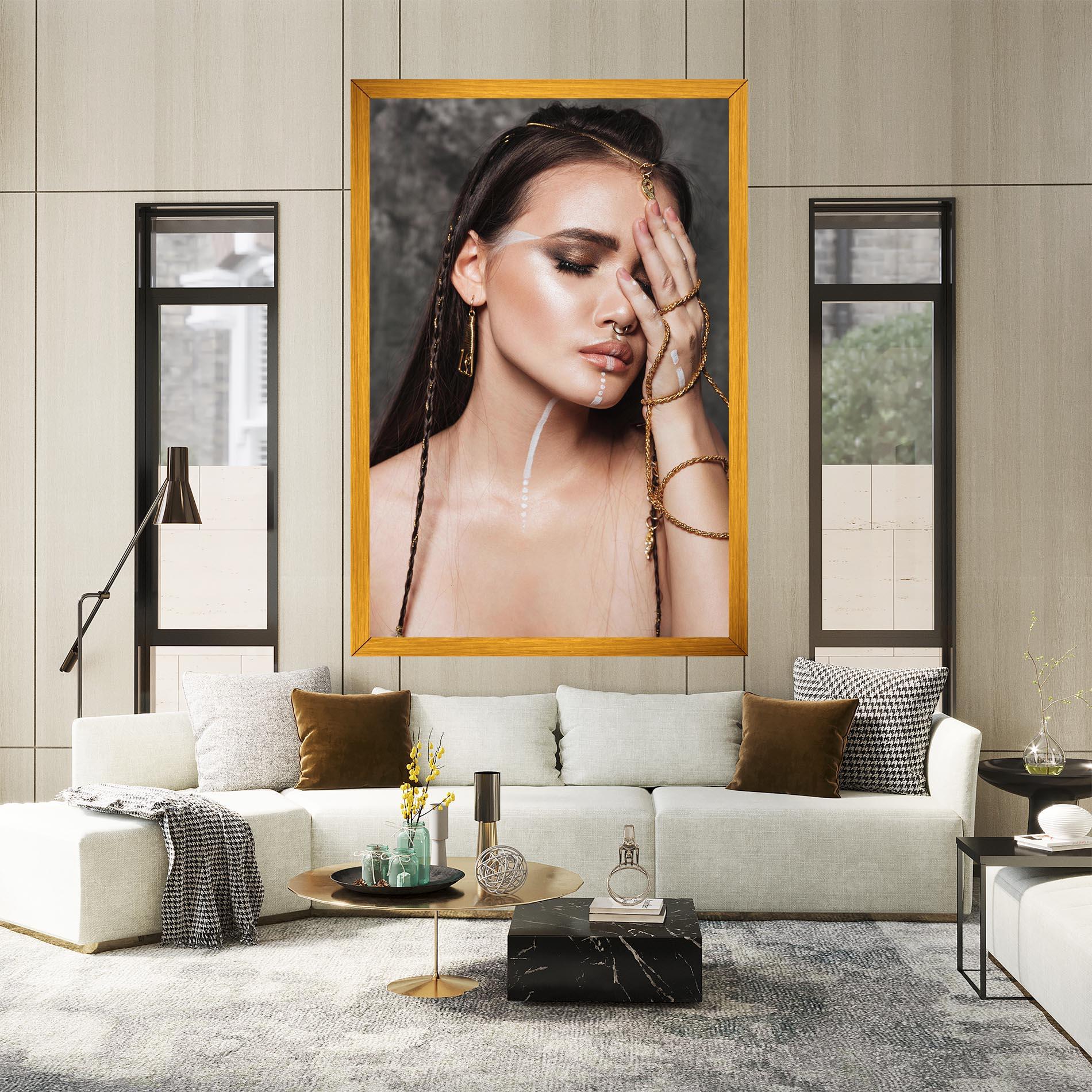 Leinwandbild Gold Hand Accessory mockup 2