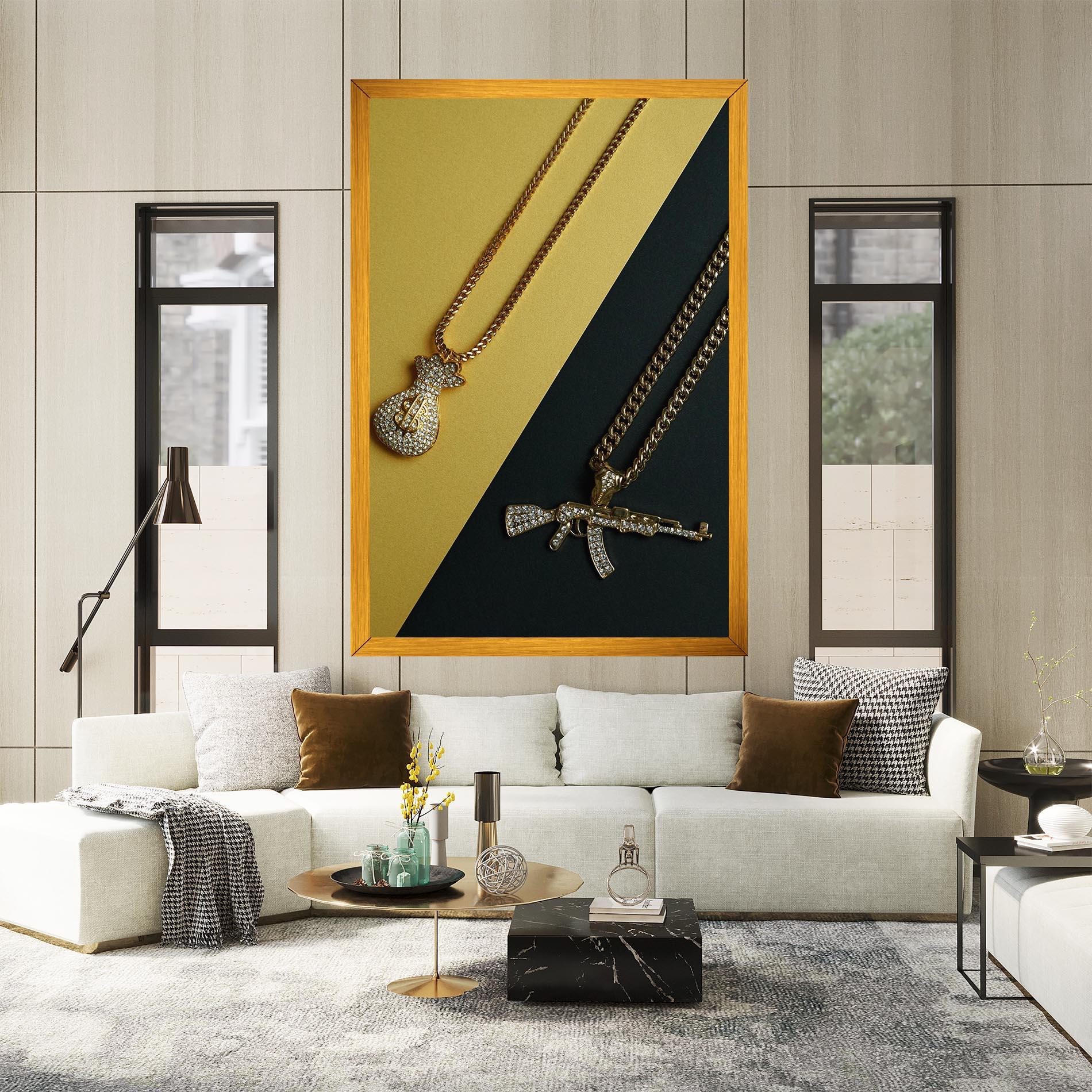 Leinwandbild Gun Neckace mockup 2