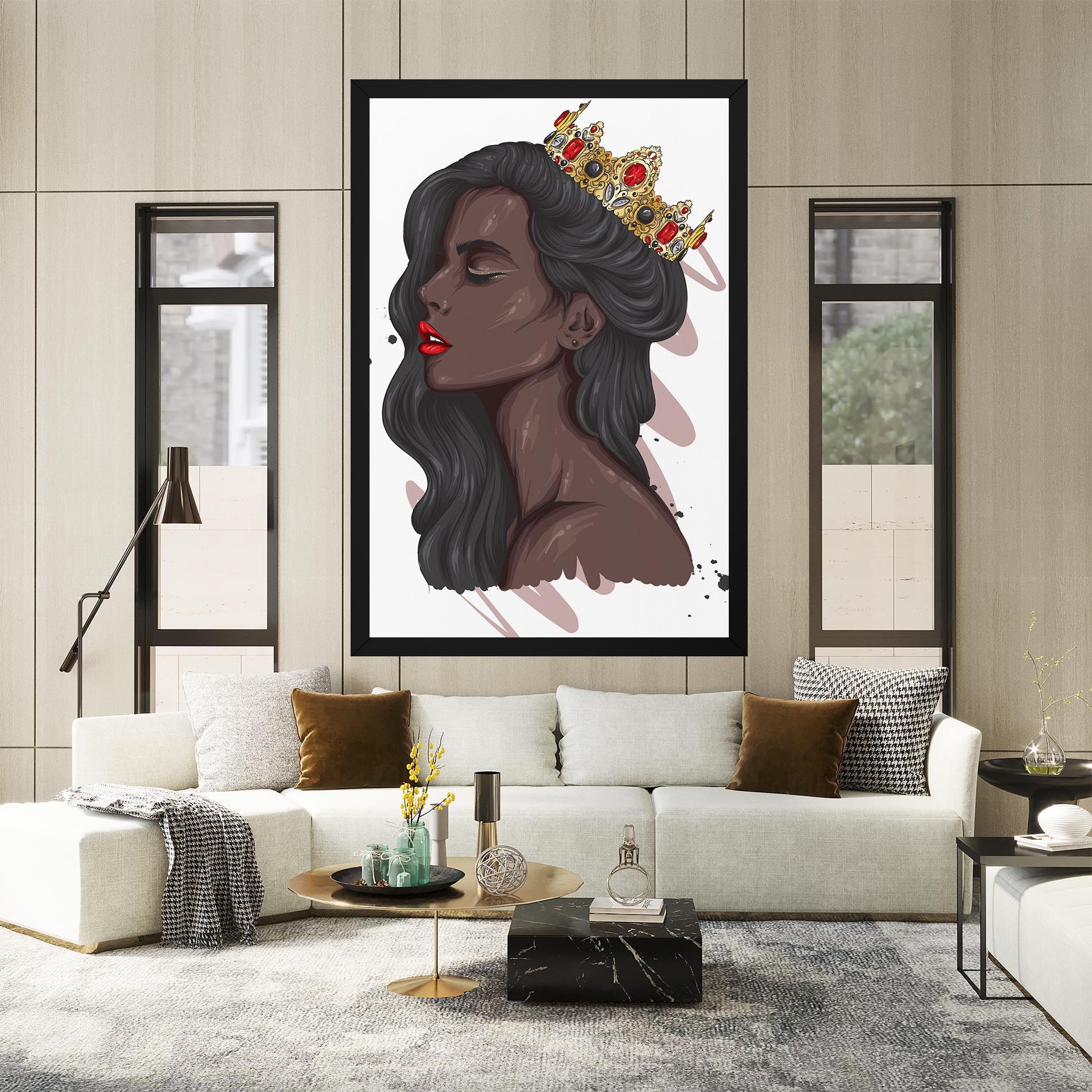 Black Woman With Crown mockup 2