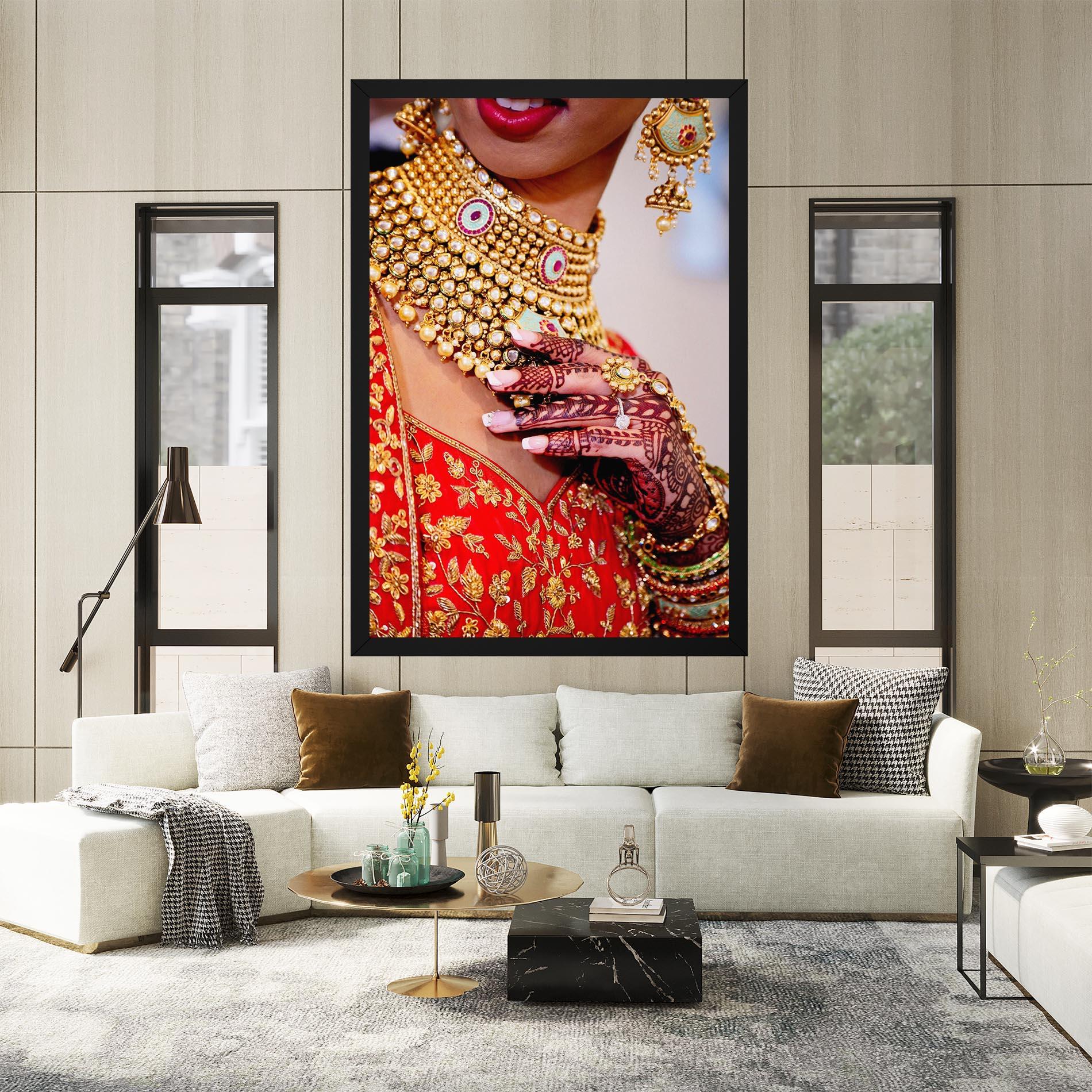 Leinwandbild Gold Beautiful Jewelry mockup 2