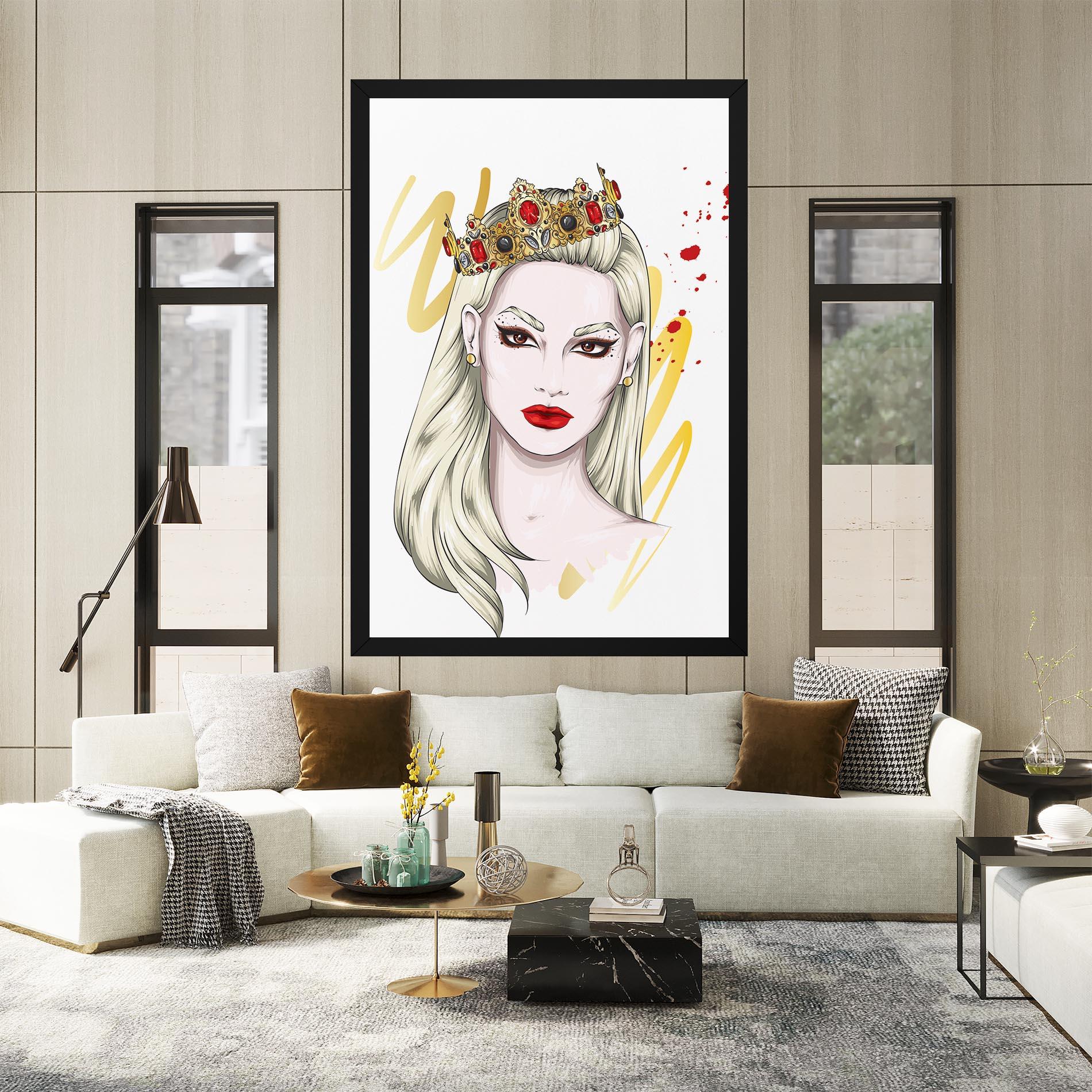 Leinwandbild Gold Crown Woman mockup 2