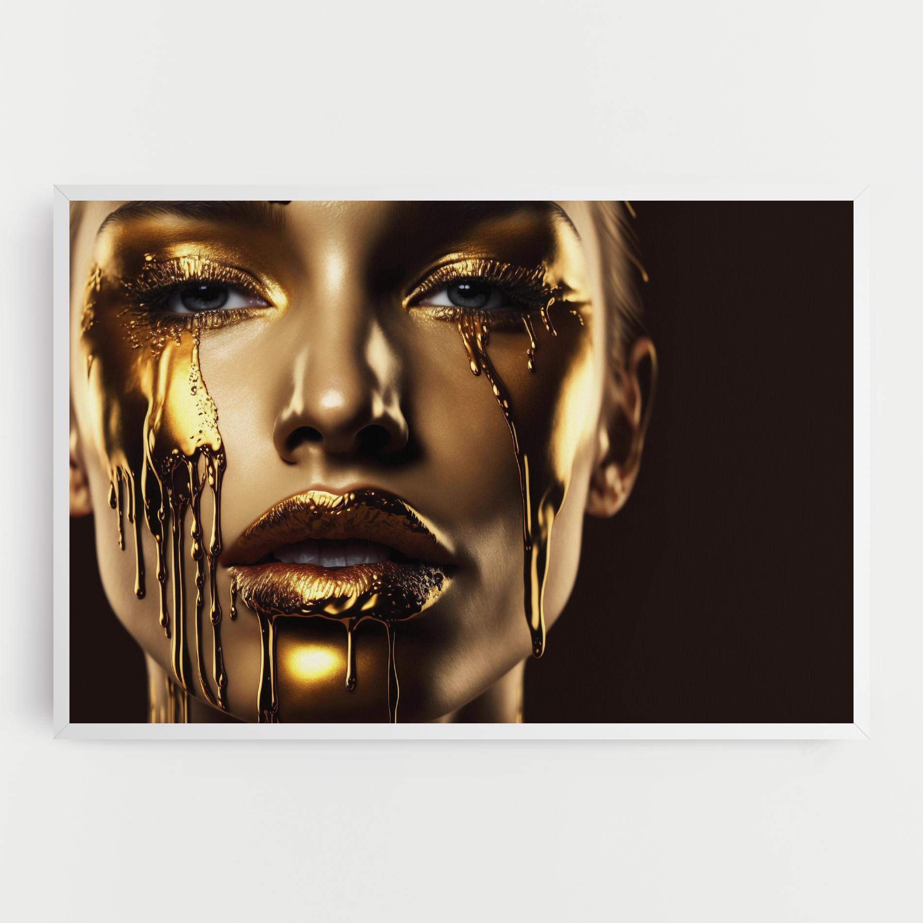 Leinwandbild Gold Dripping Makeup mockup 0