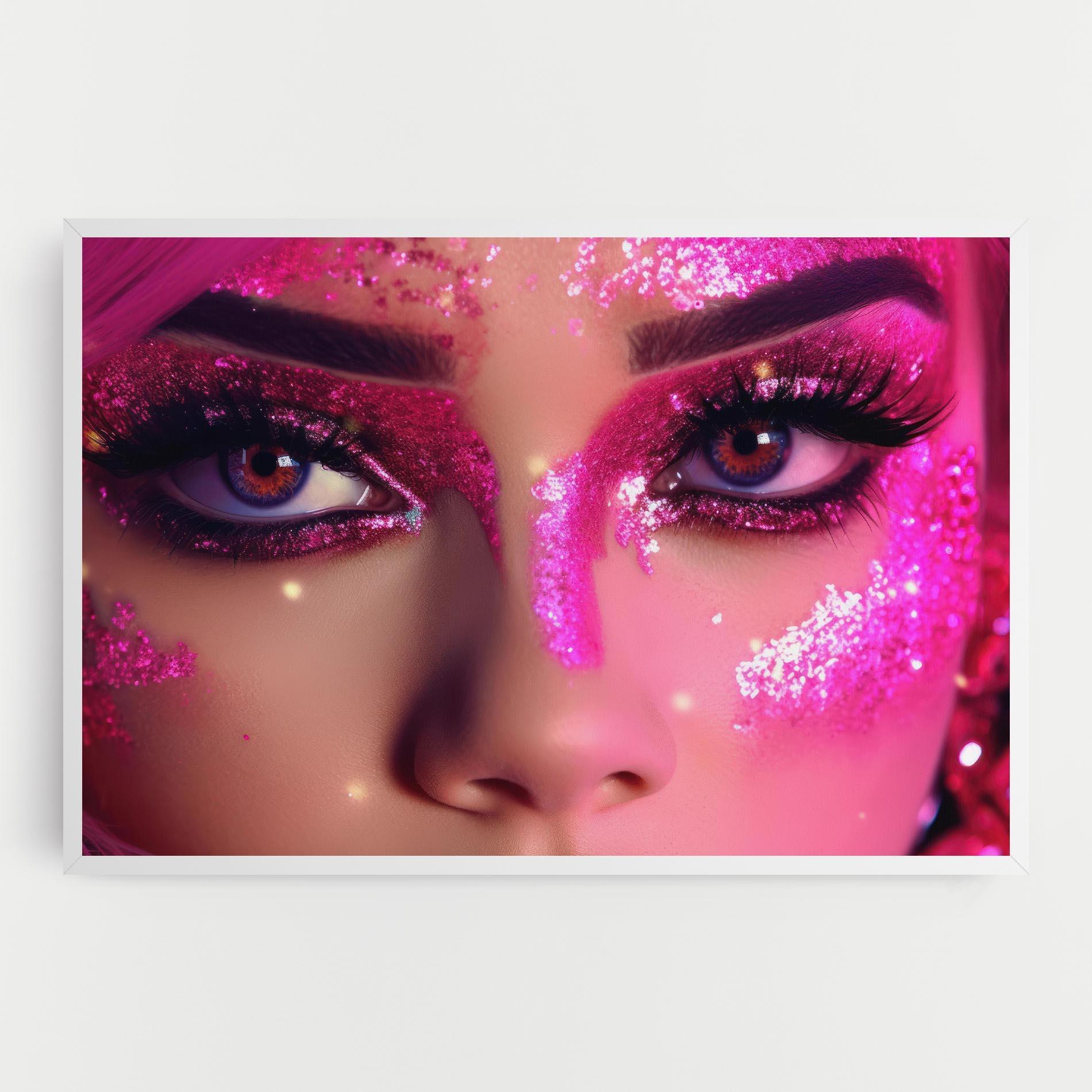 Leinwandbild Pink Glitter Makeup mockup 0