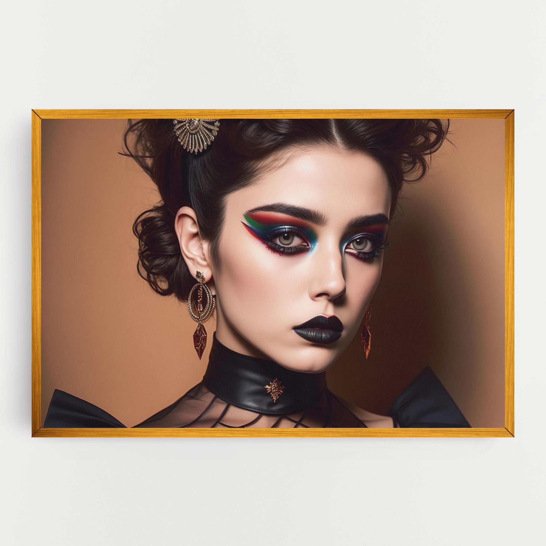 Leinwandbild Black Lips Makeup mockup 0