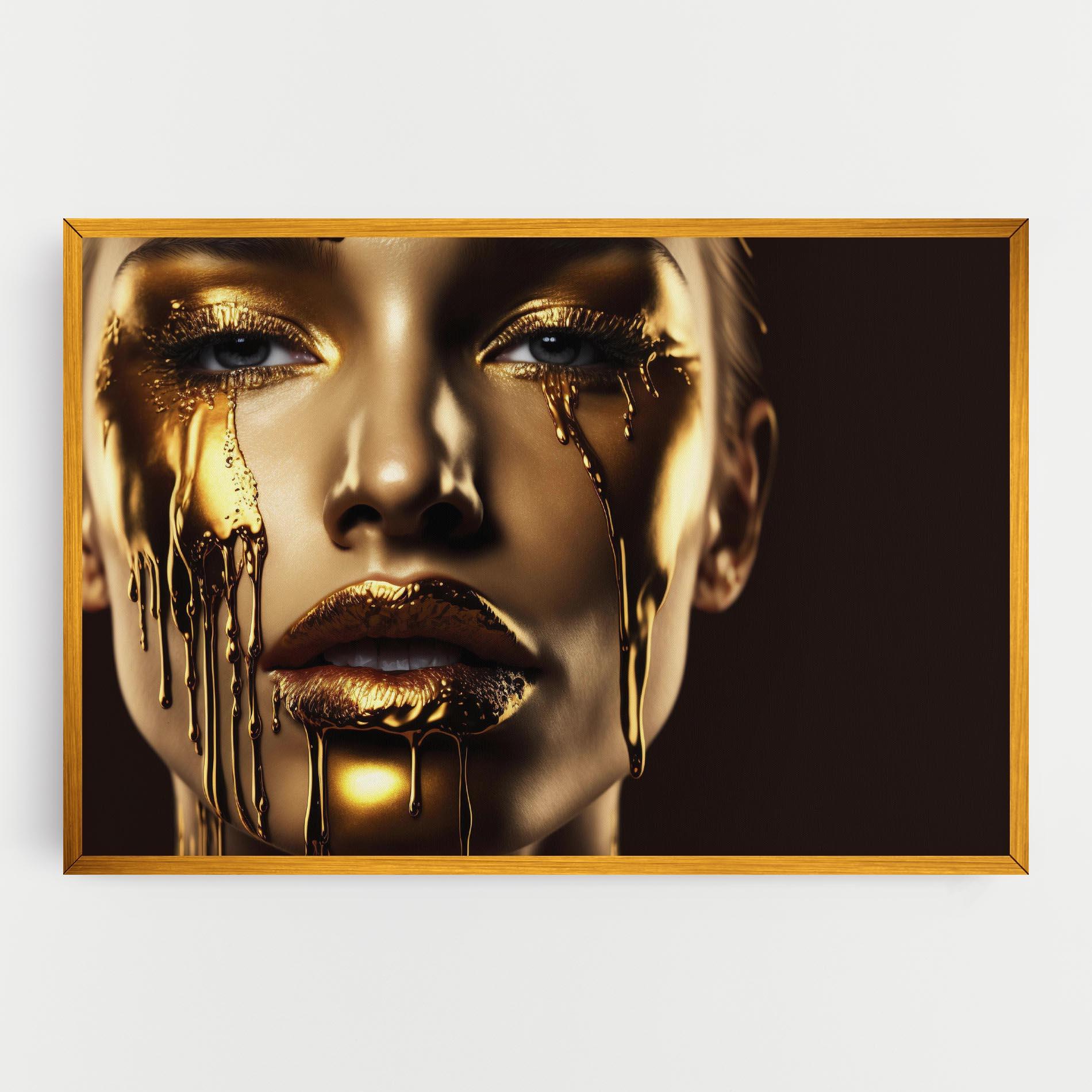 Leinwandbild Gold Dripping Makeup mockup 0