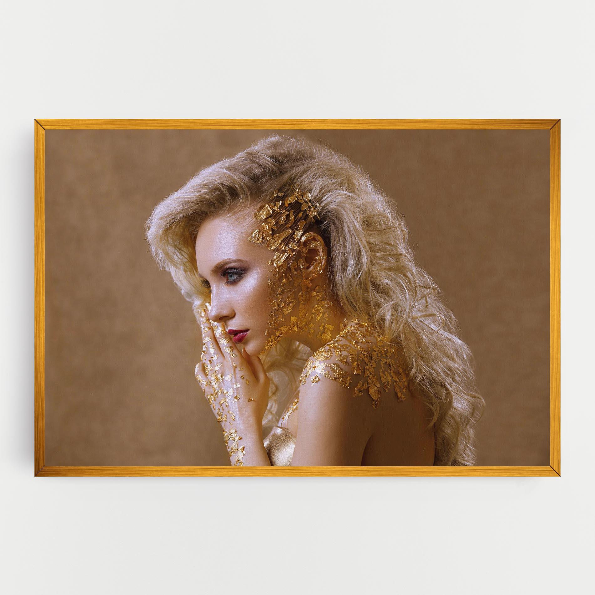 Leinwandbild Gold Paper Makeup mockup 0