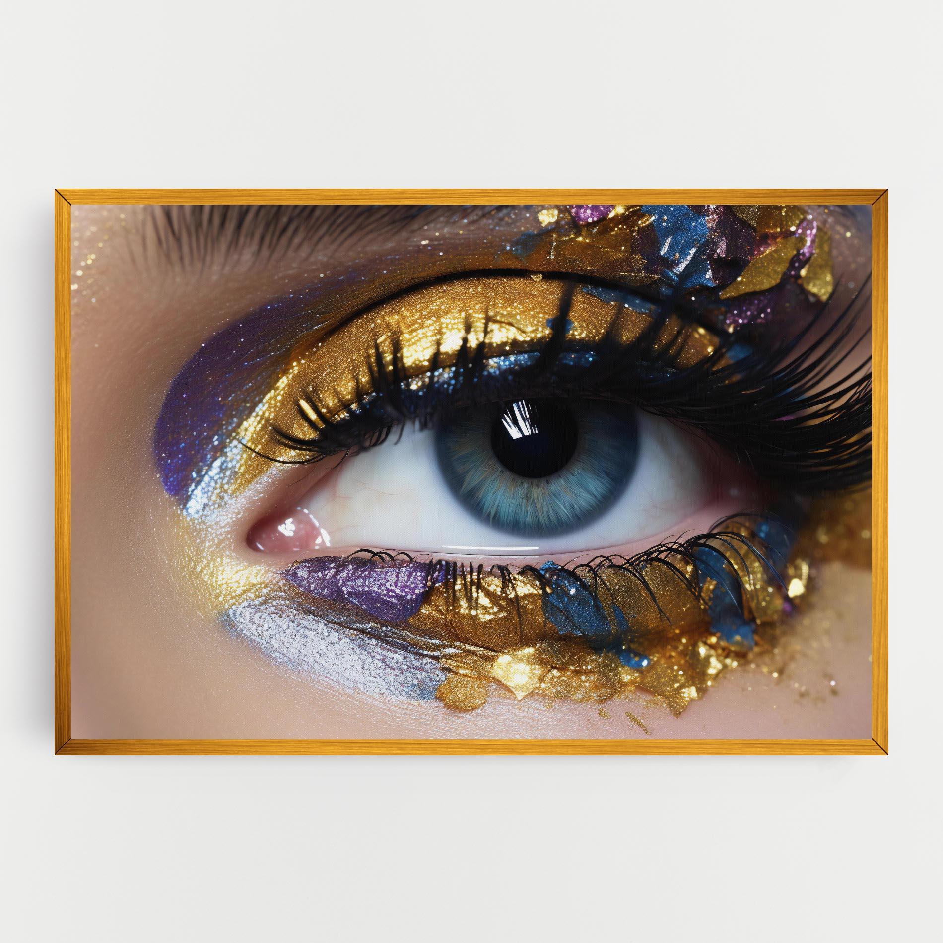 Leinwandbild Golden Purple Make Up mockup 0