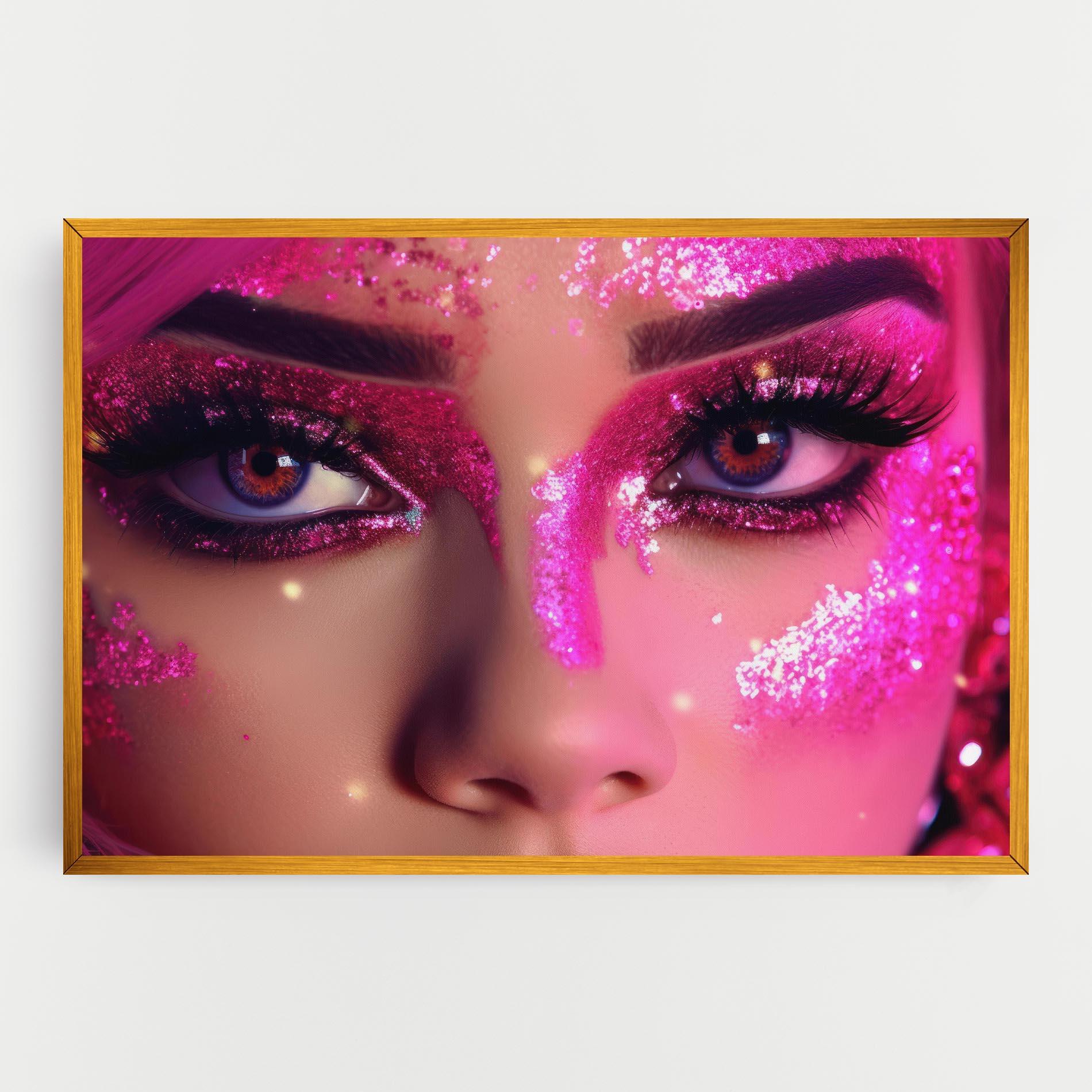 Leinwandbild Pink Glitter Makeup mockup 0