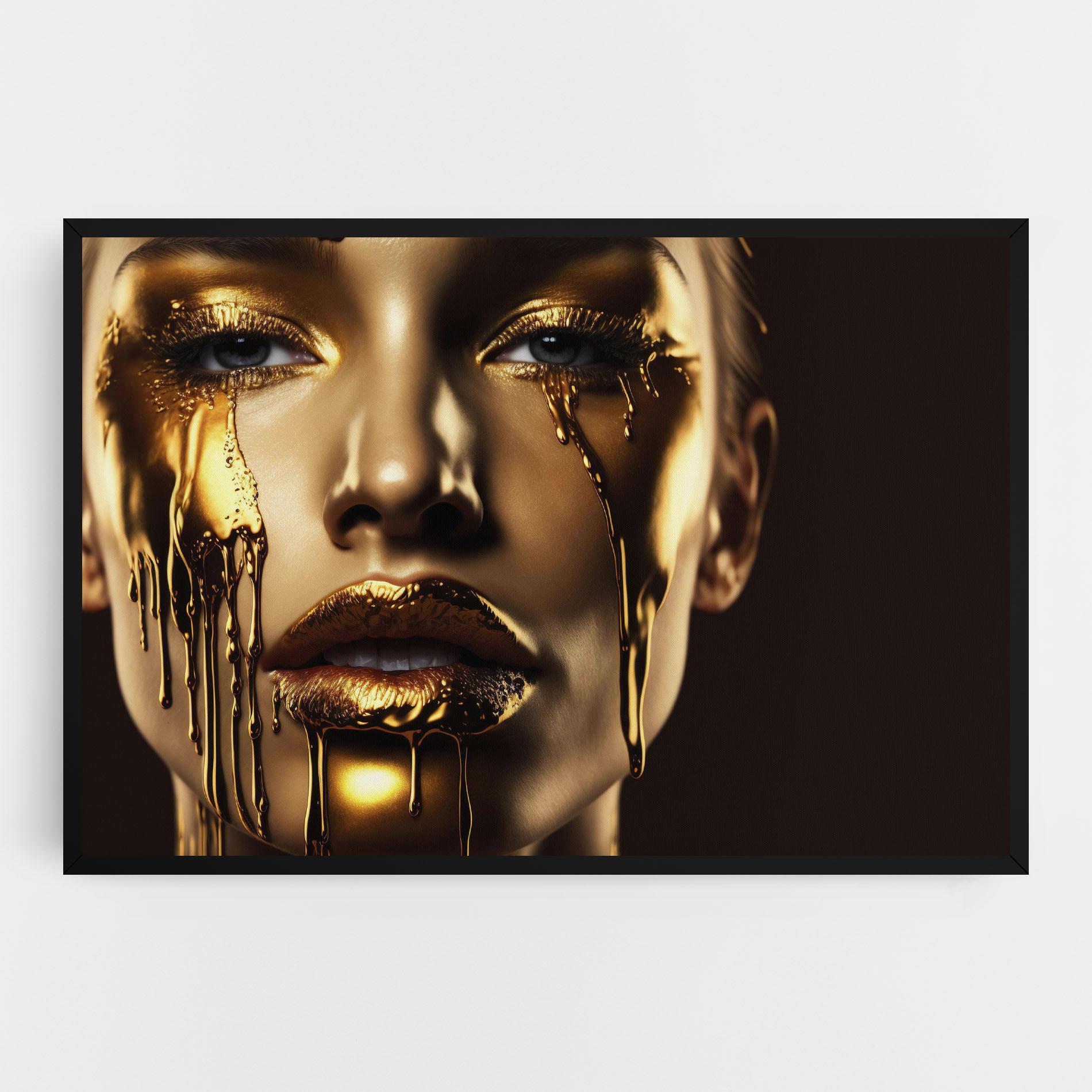 Leinwandbild Gold Dripping Makeup mockup 0