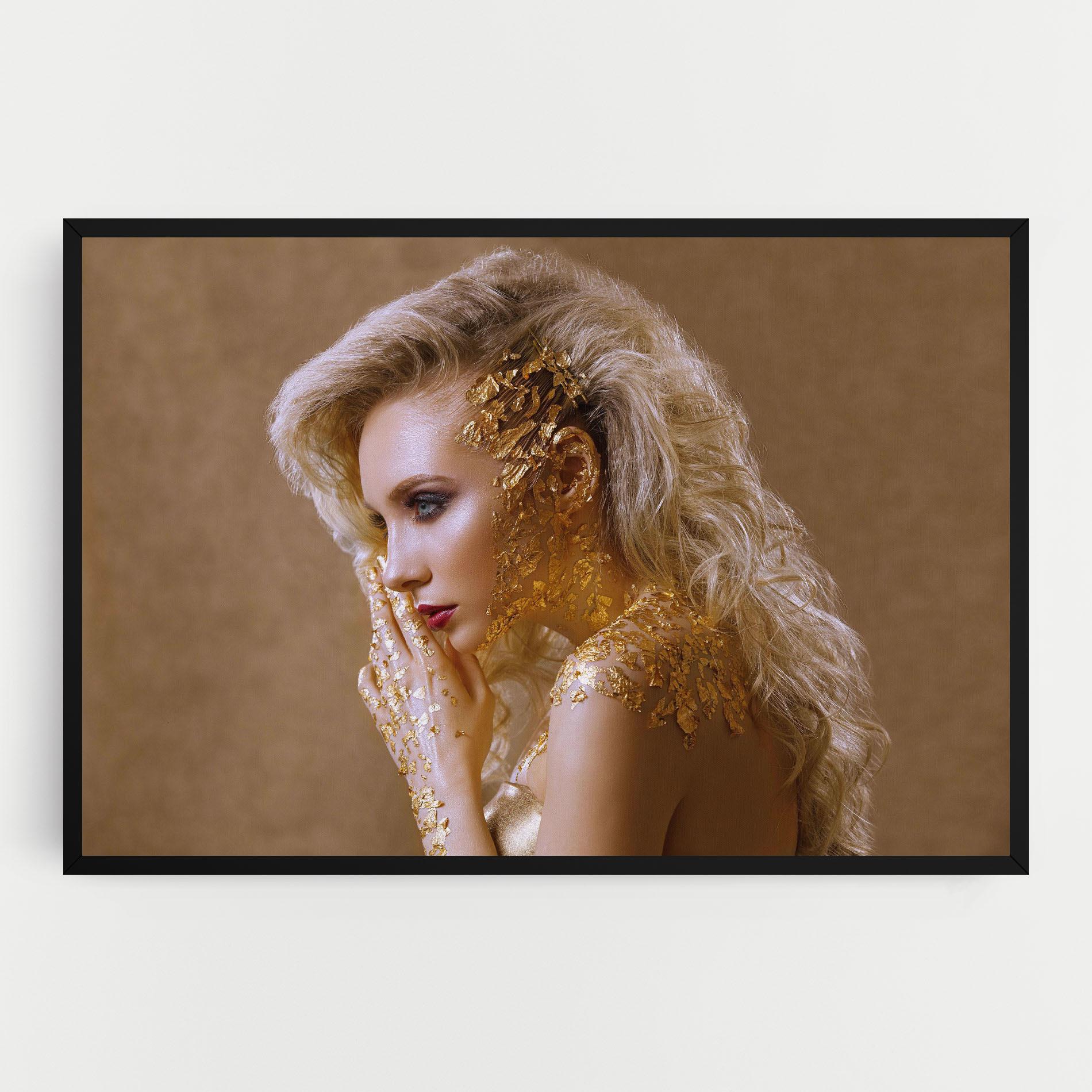 Leinwandbild Gold Paper Makeup mockup 0