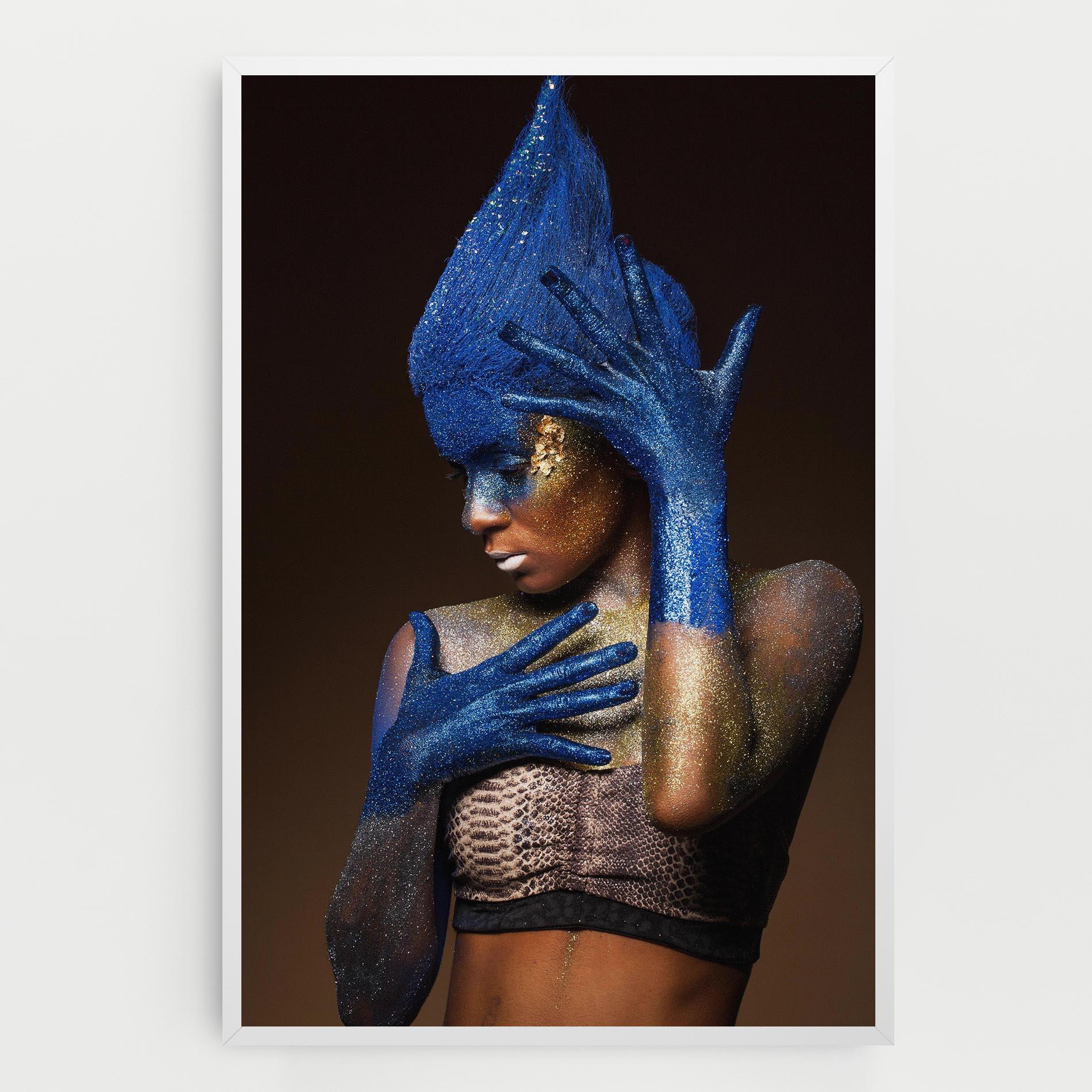 Leinwandbild Blue Hands Makeup mockup 0