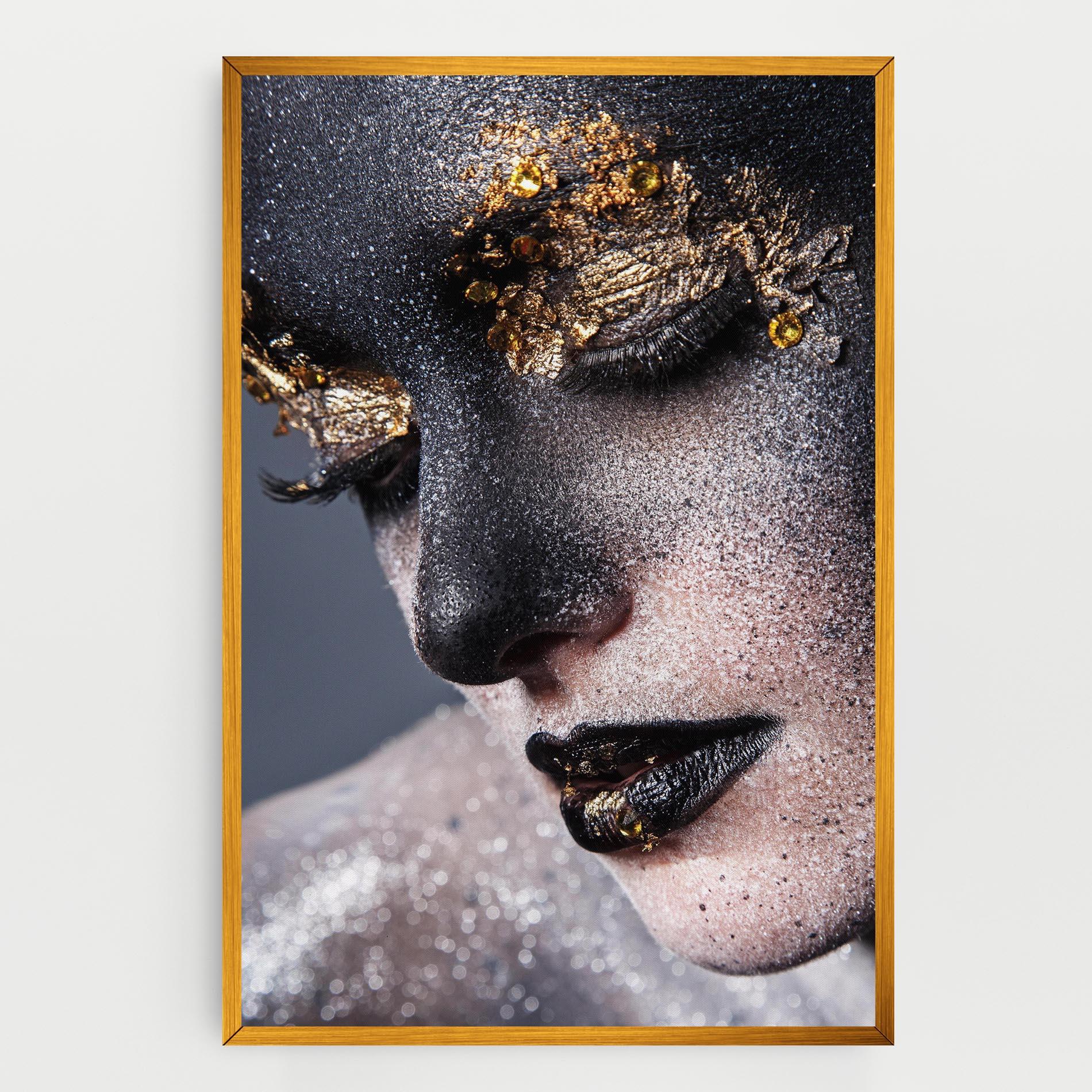 Leinwandbild Beautiful Gold Artistic Makeup mockup 0