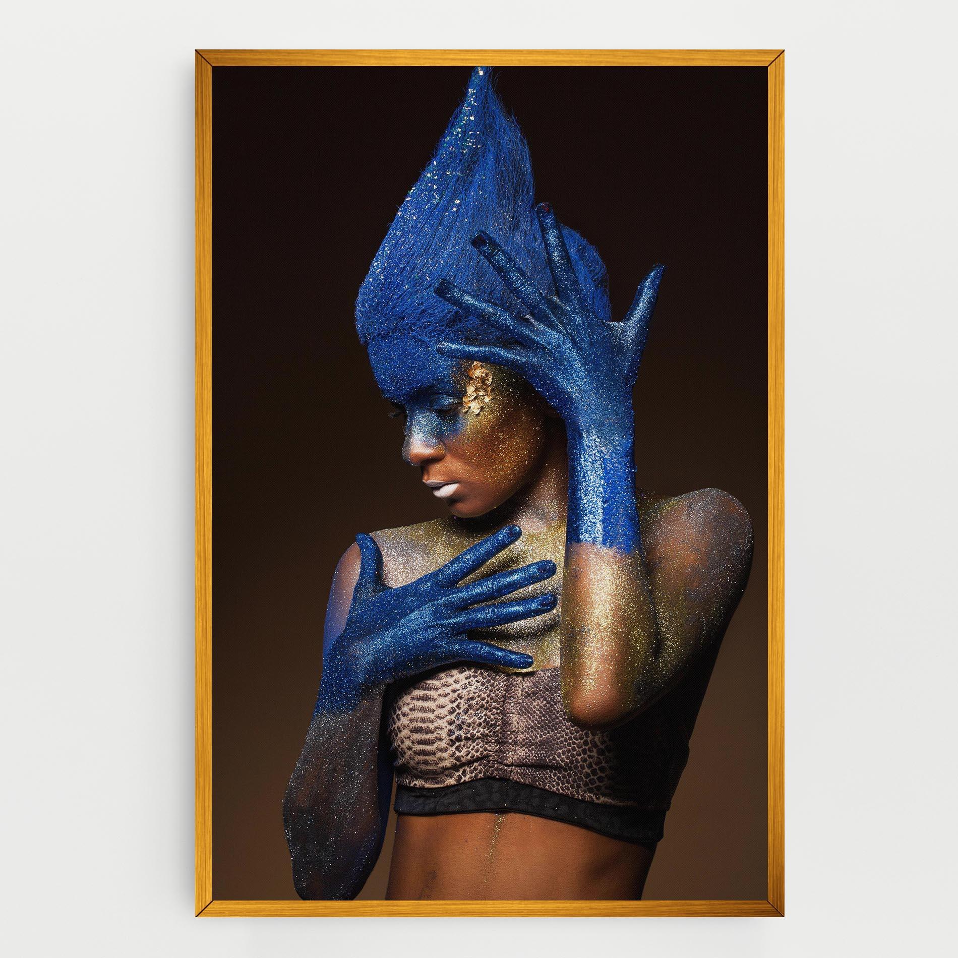 Leinwandbild Blue Hands Makeup mockup 0