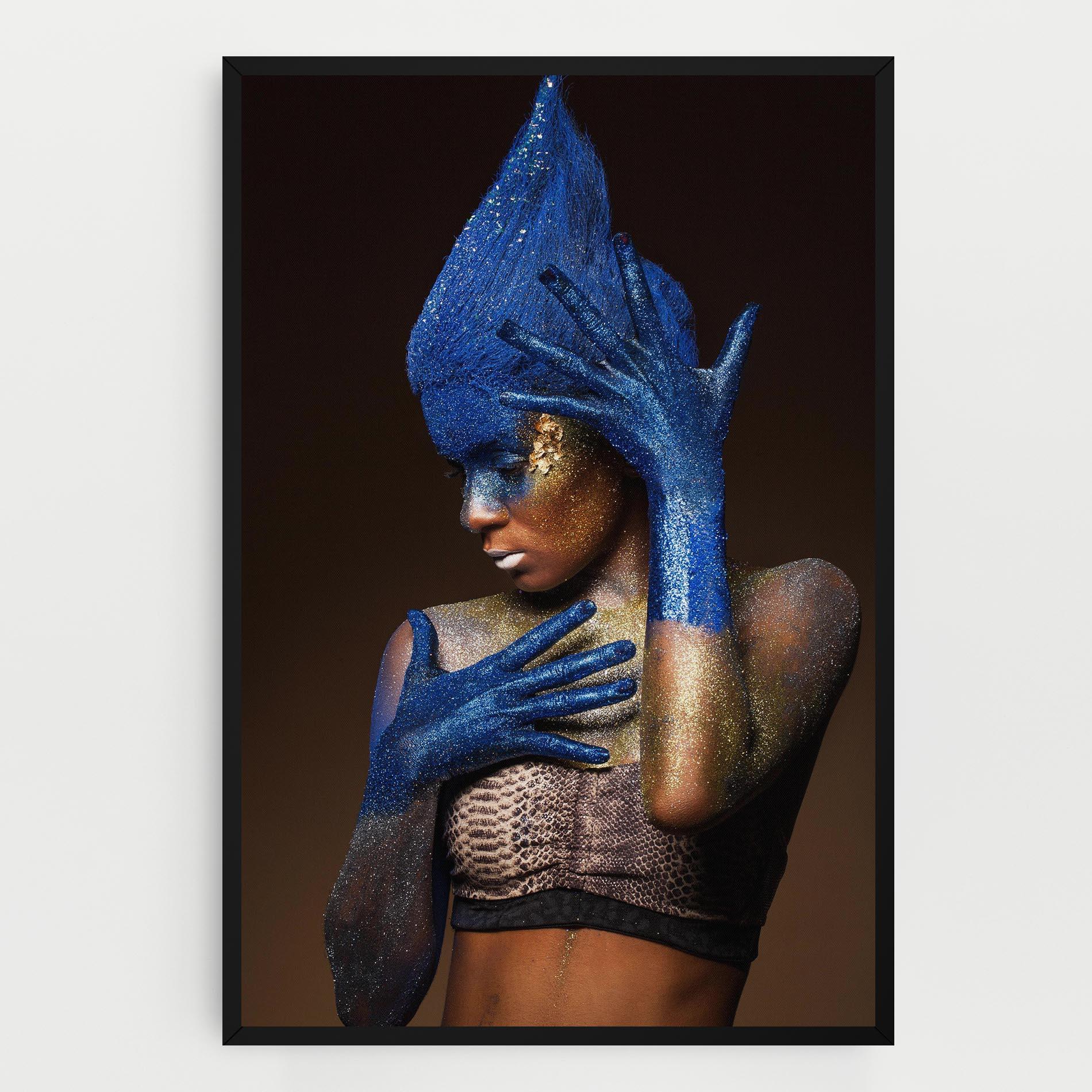 Leinwandbild Blue Hands Makeup mockup 0