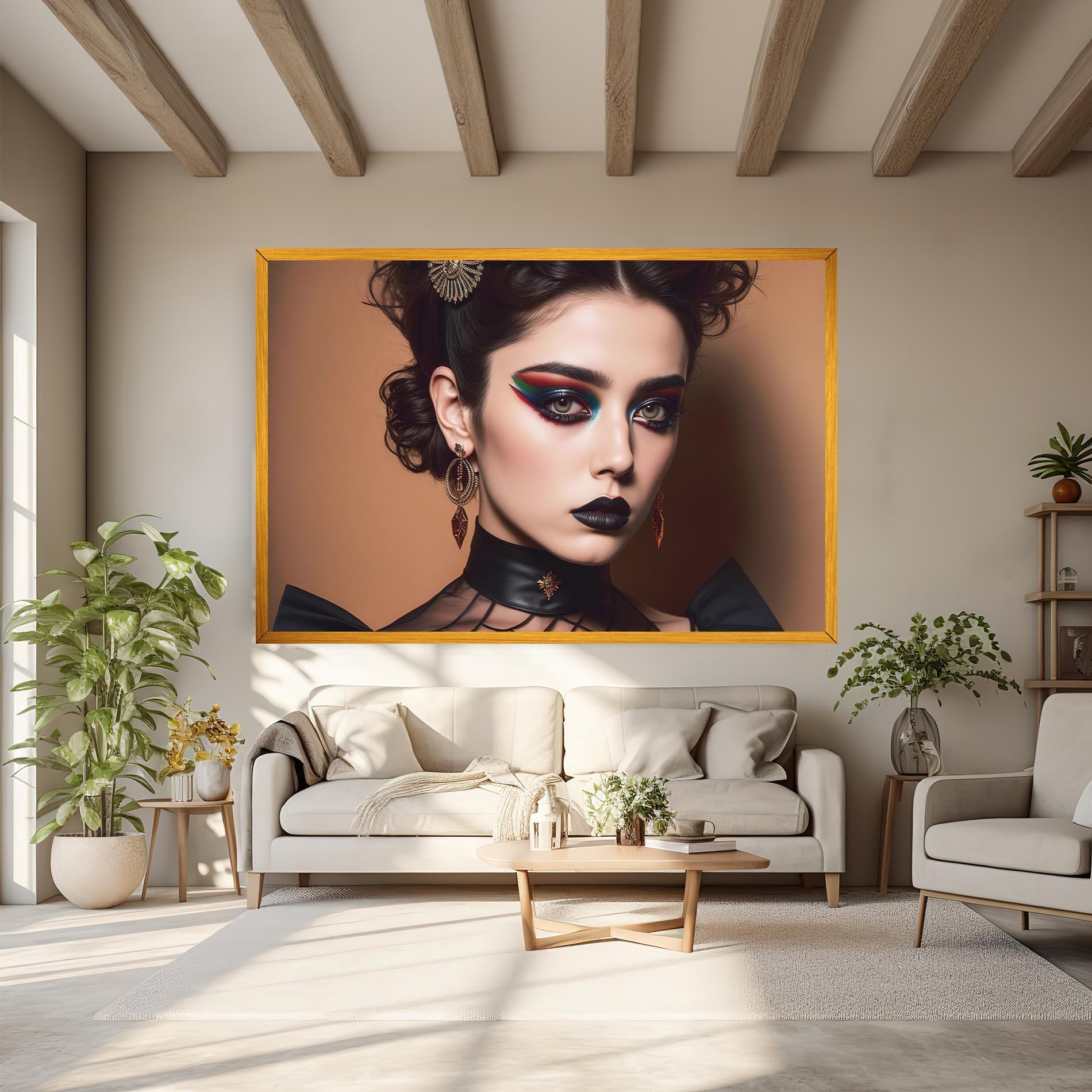 Leinwandbild Black Lips Makeup mockup 6