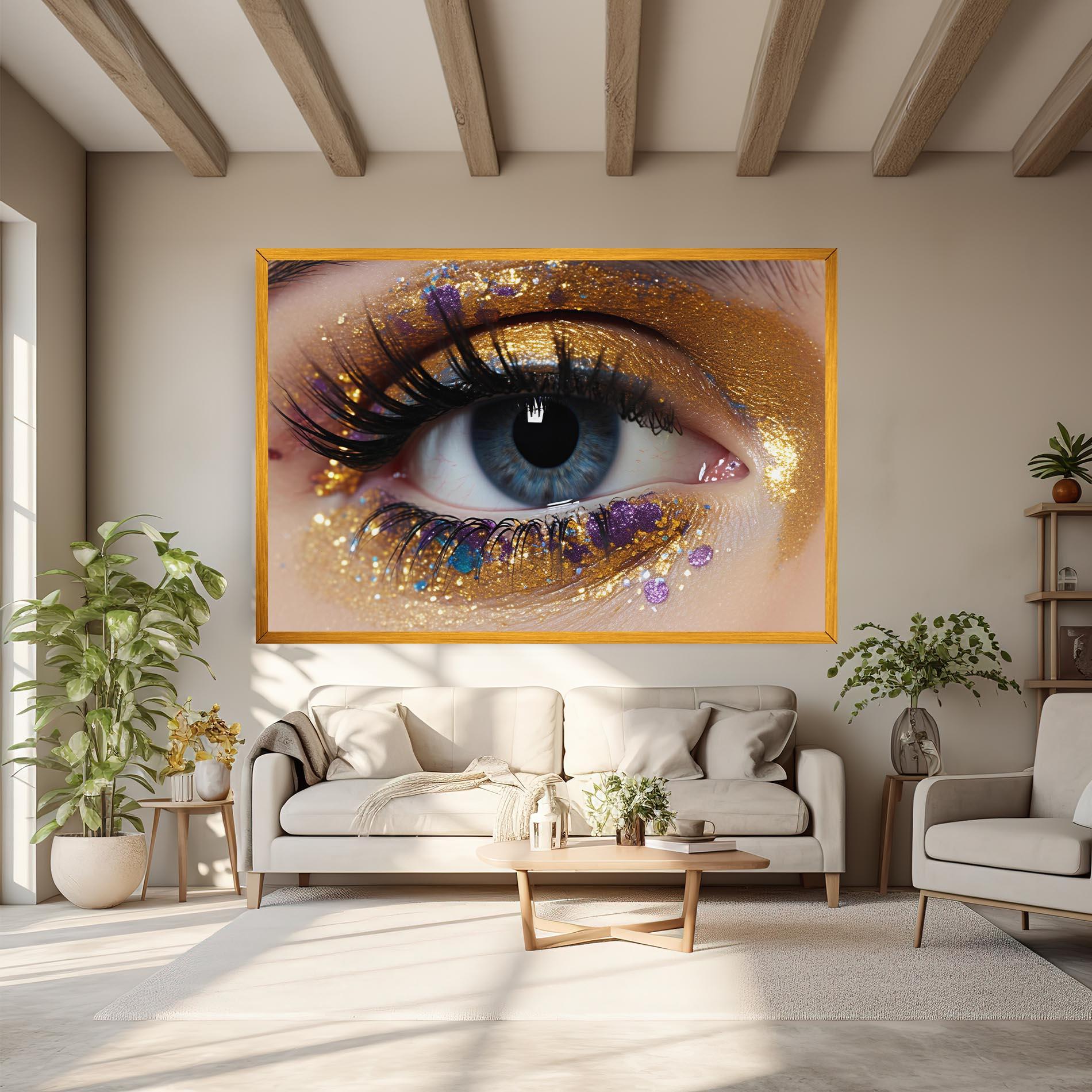 Leinwandbild Blue Eye Make Up mockup 6