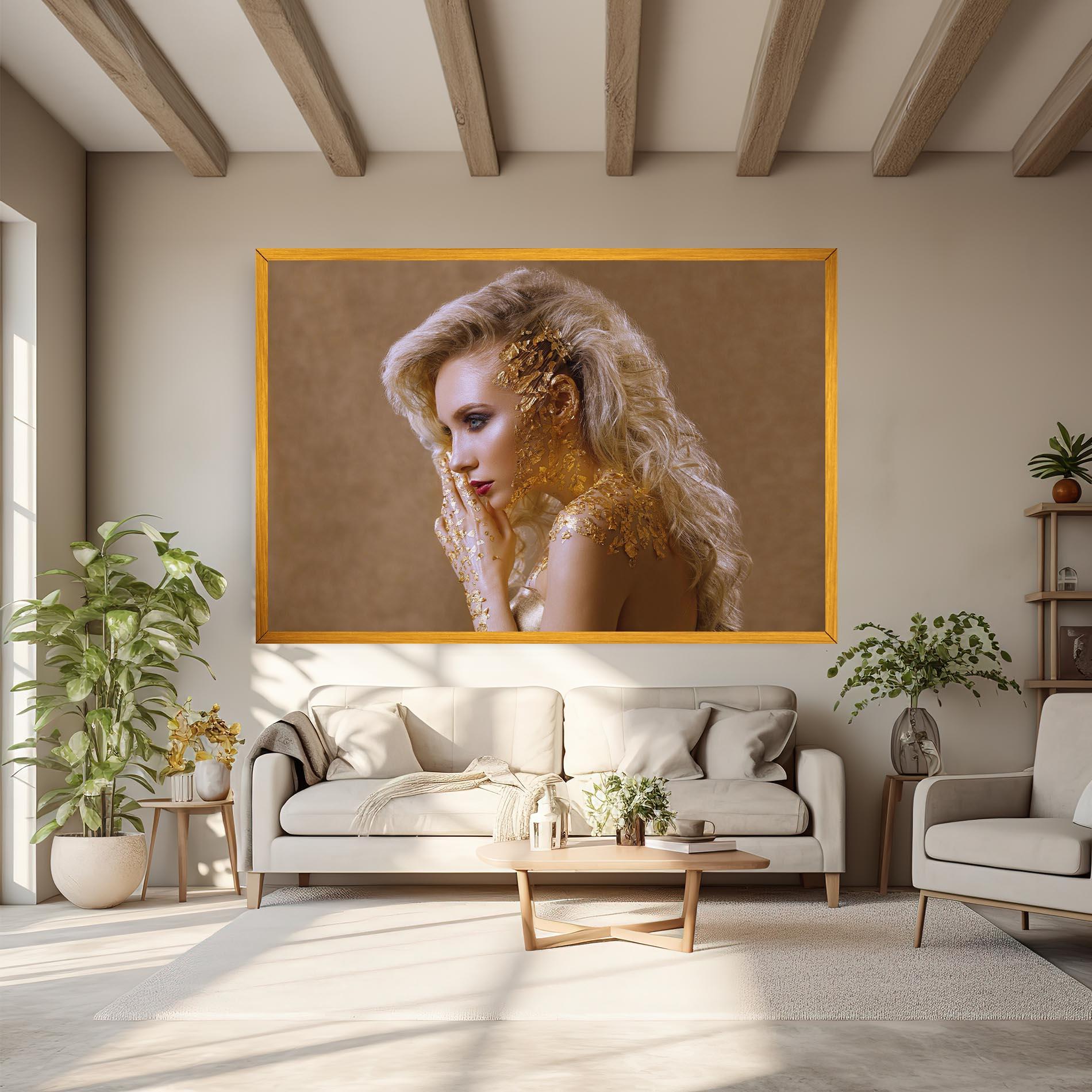 Leinwandbild Gold Paper Makeup mockup 6