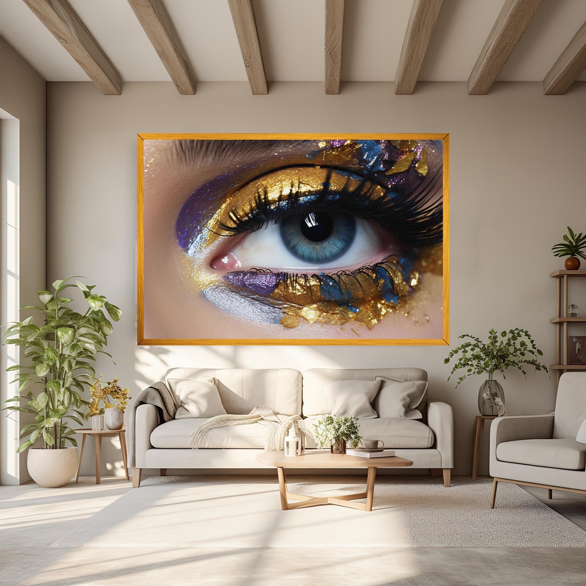 Leinwandbild Golden Purple Make Up mockup 6