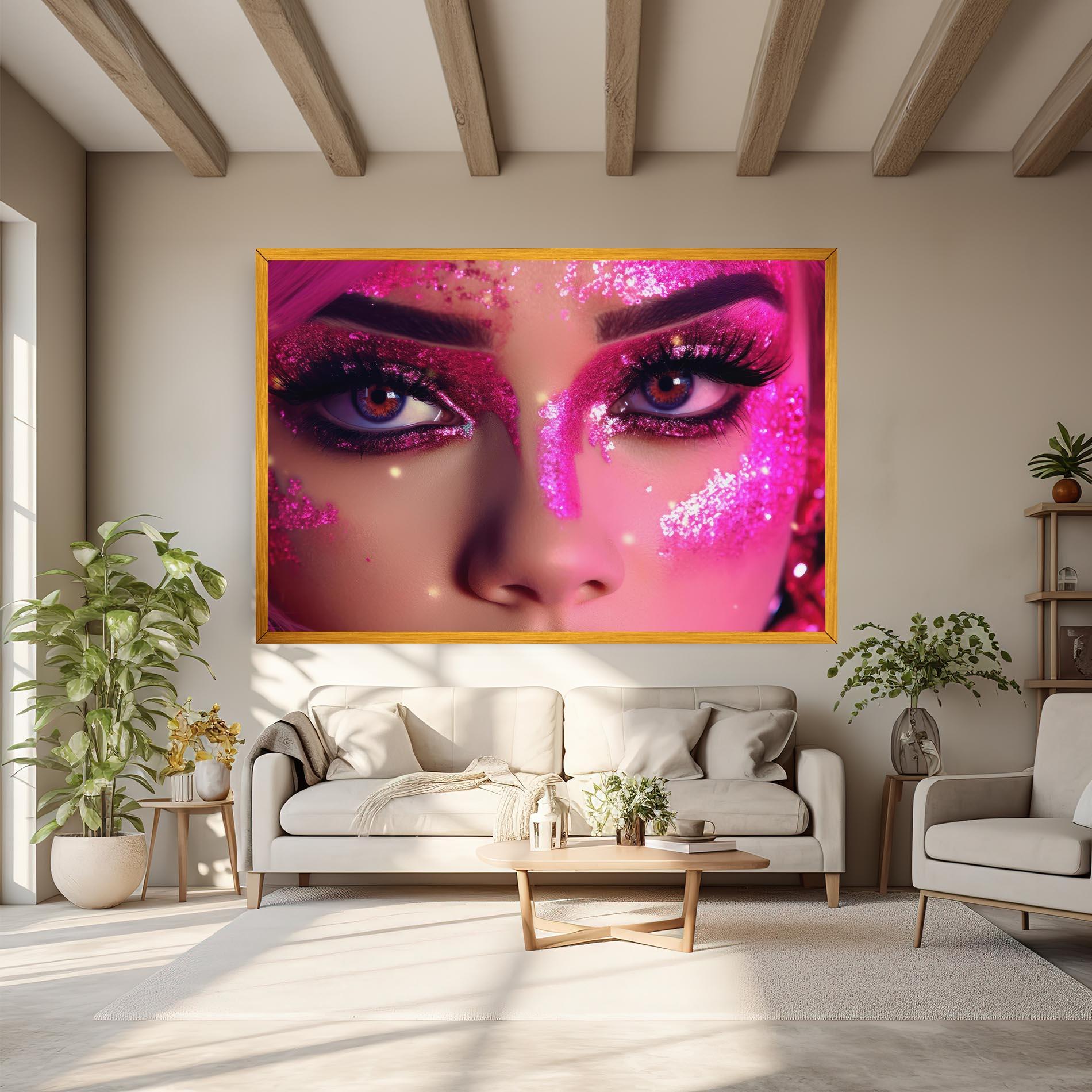 Leinwandbild Pink Glitter Makeup mockup 6