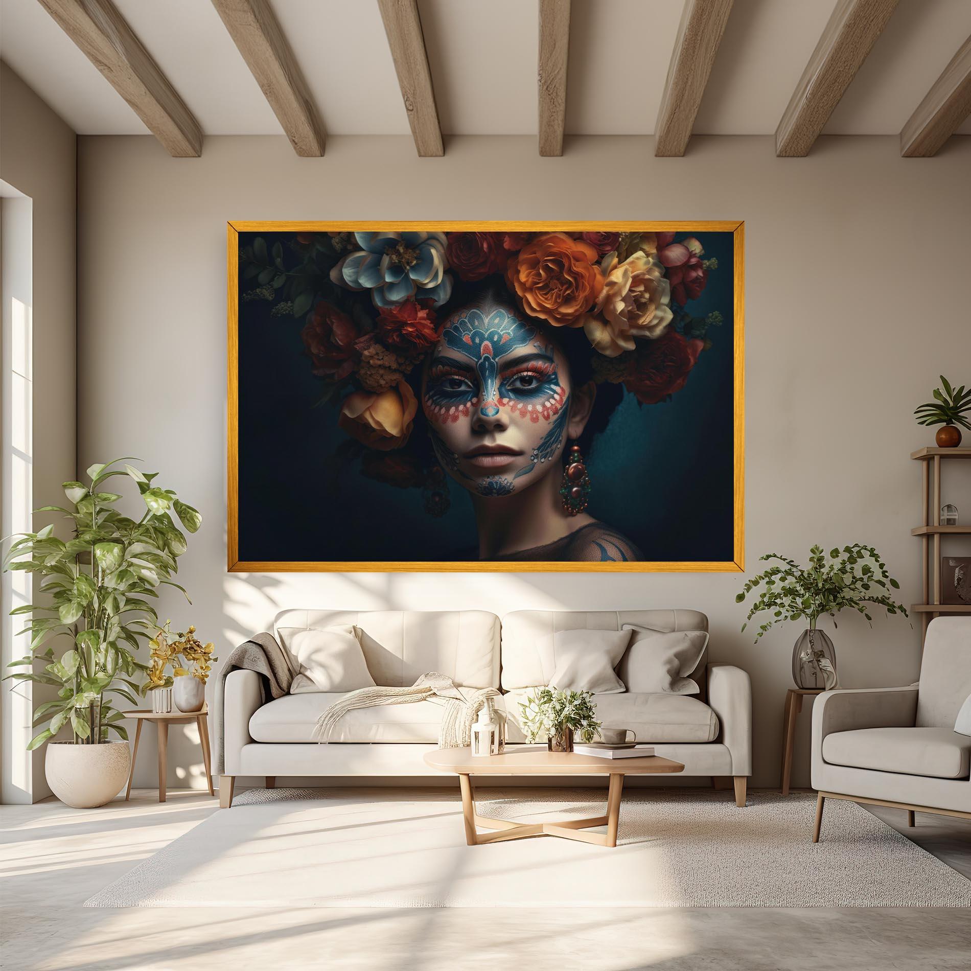 Leinwandbild Skull Makeup mockup 6