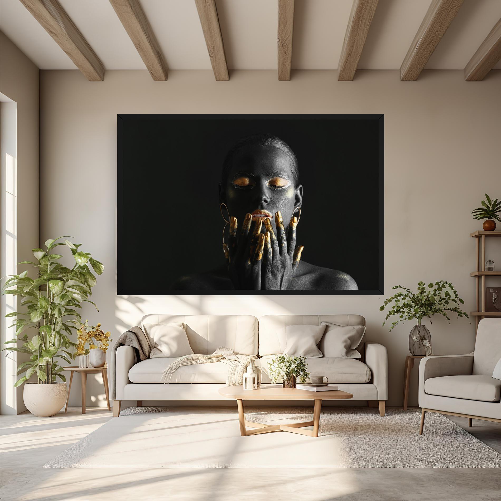 Leinwandbild Black Golden Makeup mockup 6