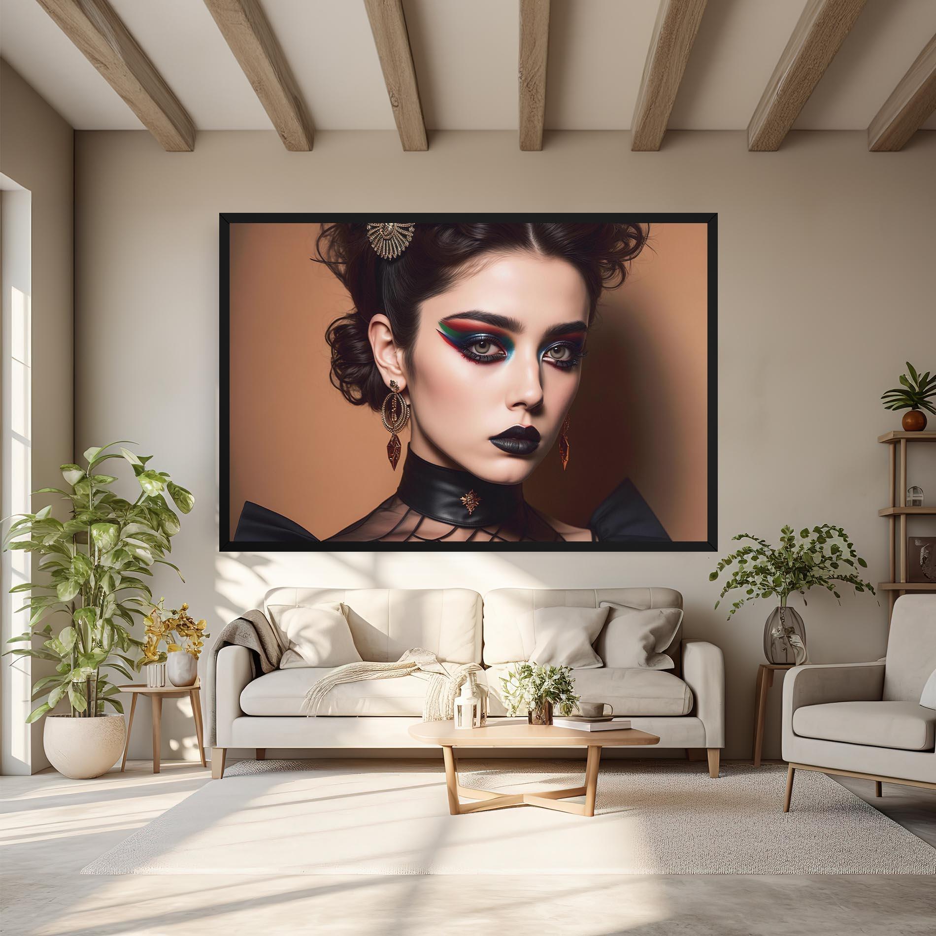 Leinwandbild Black Lips Makeup mockup 6