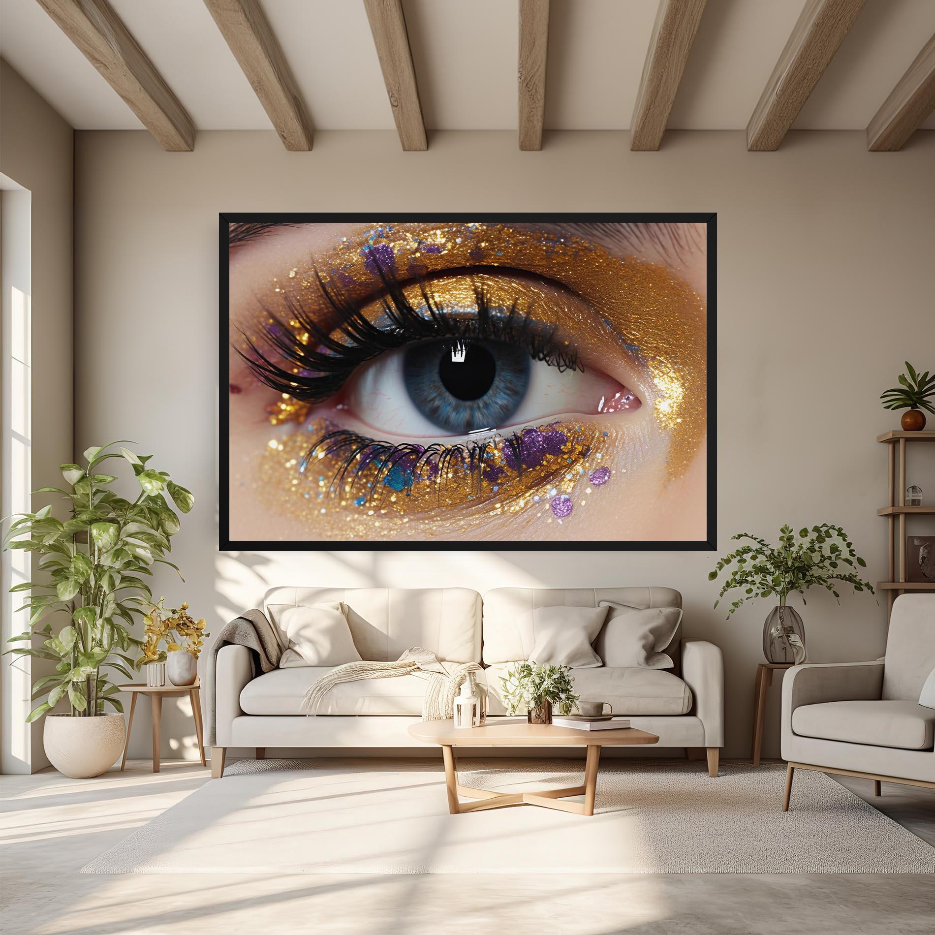 Leinwandbild Blue Eye Make Up mockup 6