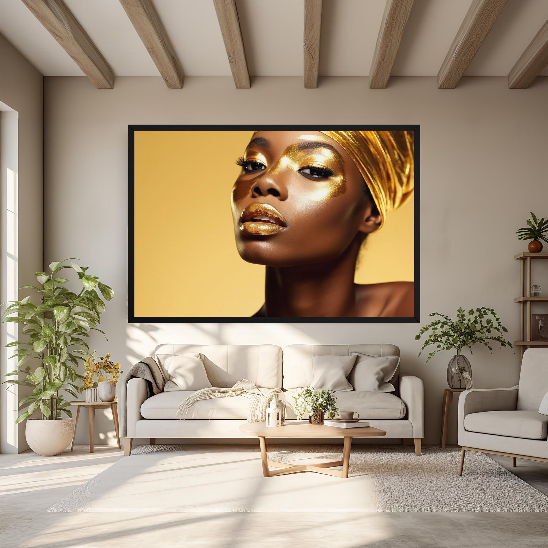 Leinwandbild Gold Headdress mockup 6