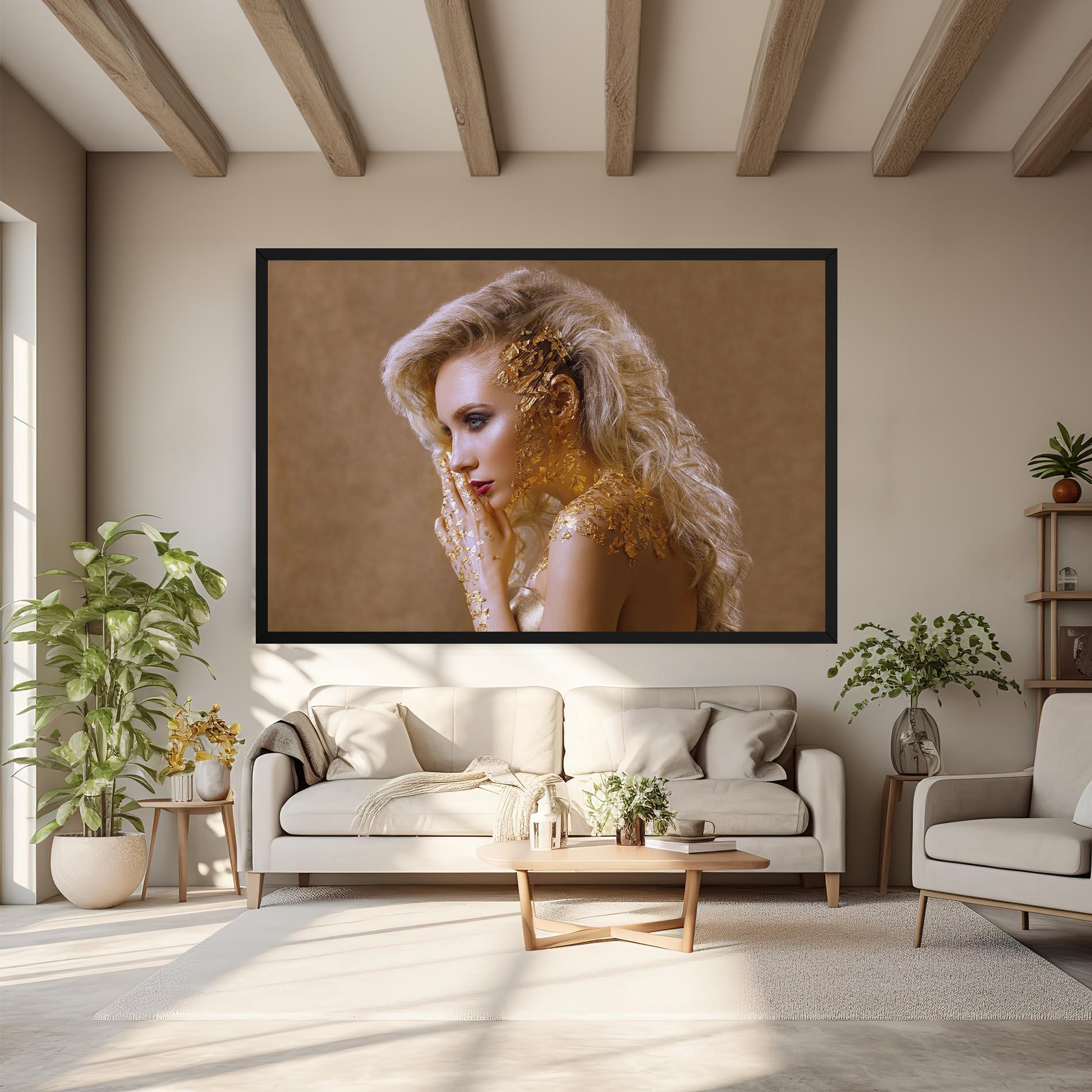 Leinwandbild Gold Paper Makeup mockup 6