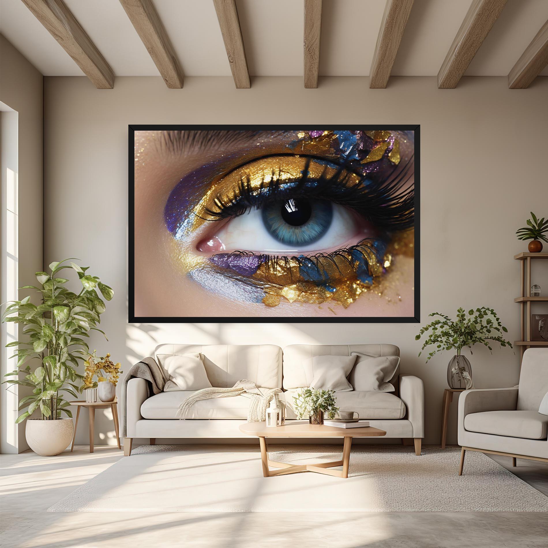 Leinwandbild Golden Purple Make Up mockup 6